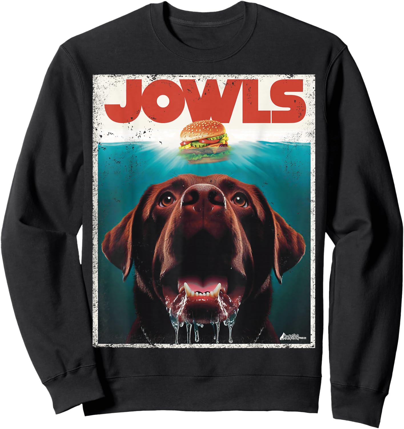 Funny Chocolate Lab Jowls, Labrador Retriever Dog Mom Dad Sweatshirt - Sweatshirt | Black