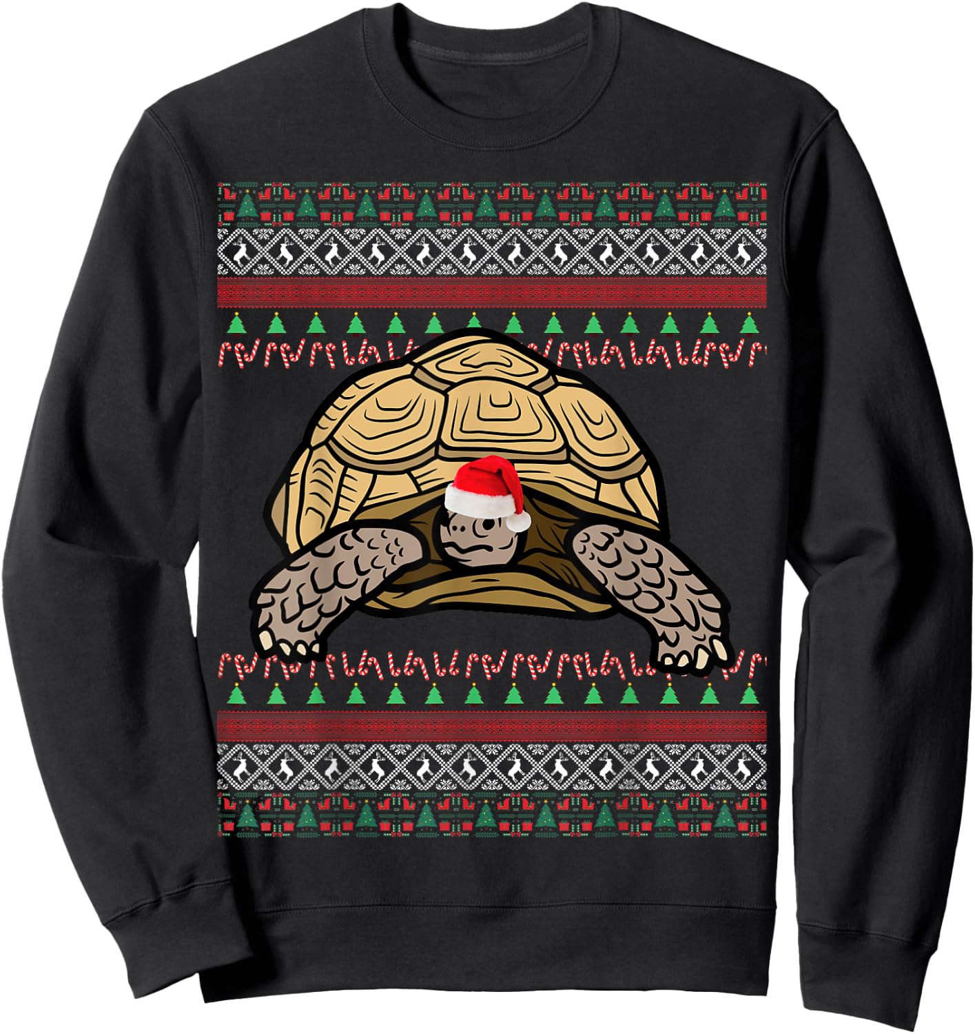 African Sulcata Tortoise Christmas Sweatshirt - Sweatshirt | Black