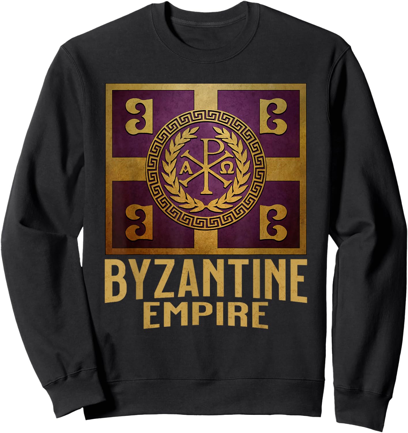 Byzantine Empire Flag Constantinople and Byzantium Sweatshirt - Sweatshirt | Black