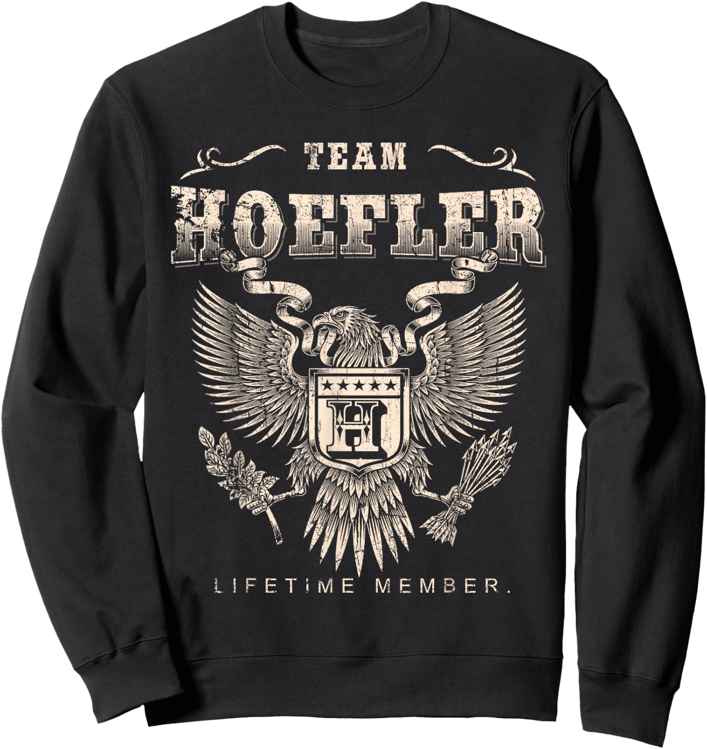 Team Hoefler Lifetime Member - Hoefler Name Sweatshirt - Sweatshirt | Black