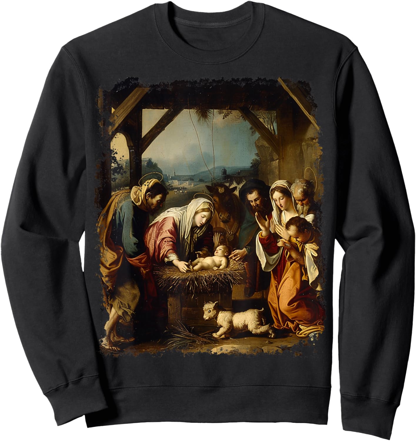 Christmas Birth of Jesus Christ Sweatshirt - Sweatshirt | Black