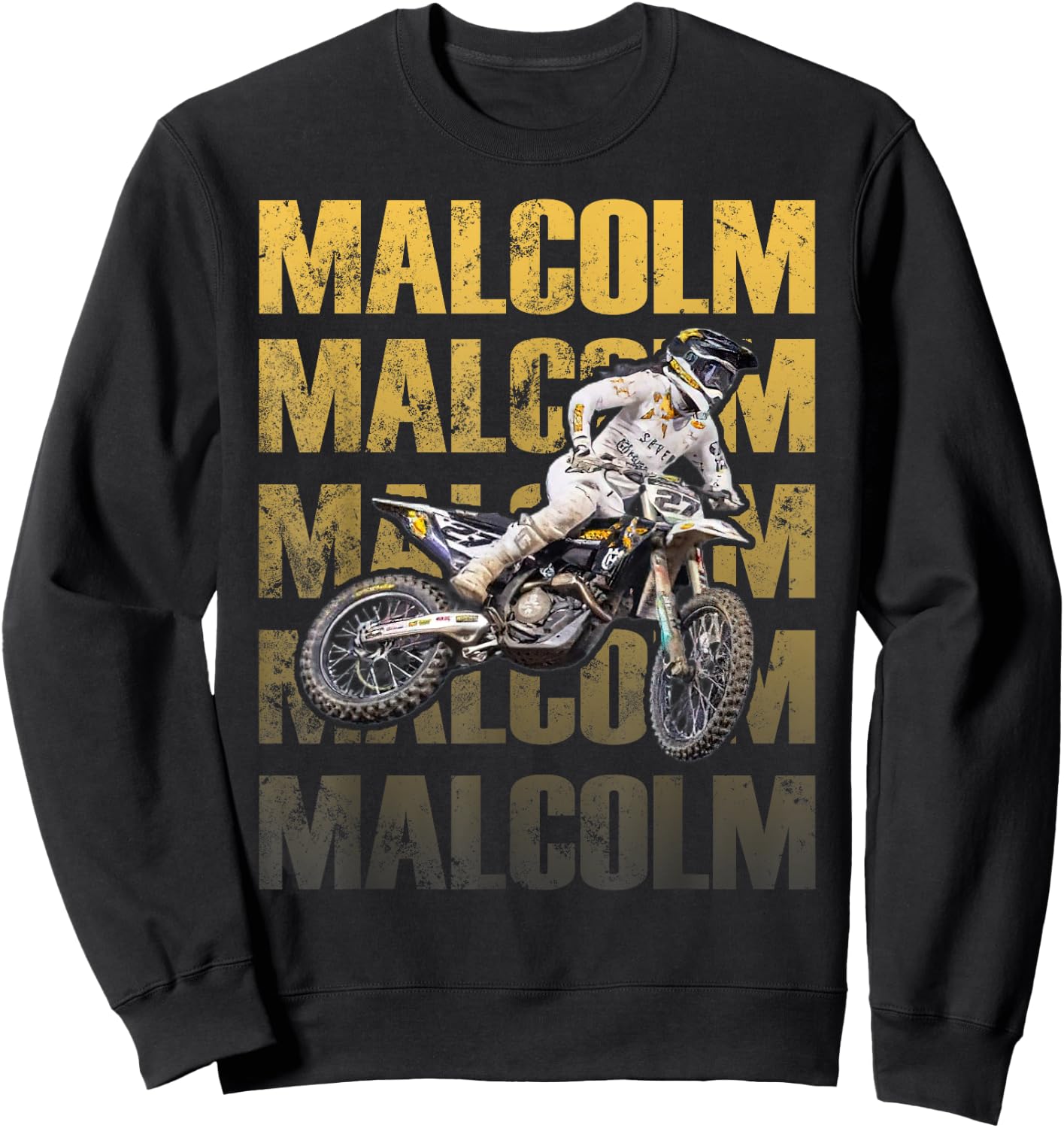 Vintage MS27 Motocross Motorcycle Father's Day Sweatshirt - Sweatshirt | Black