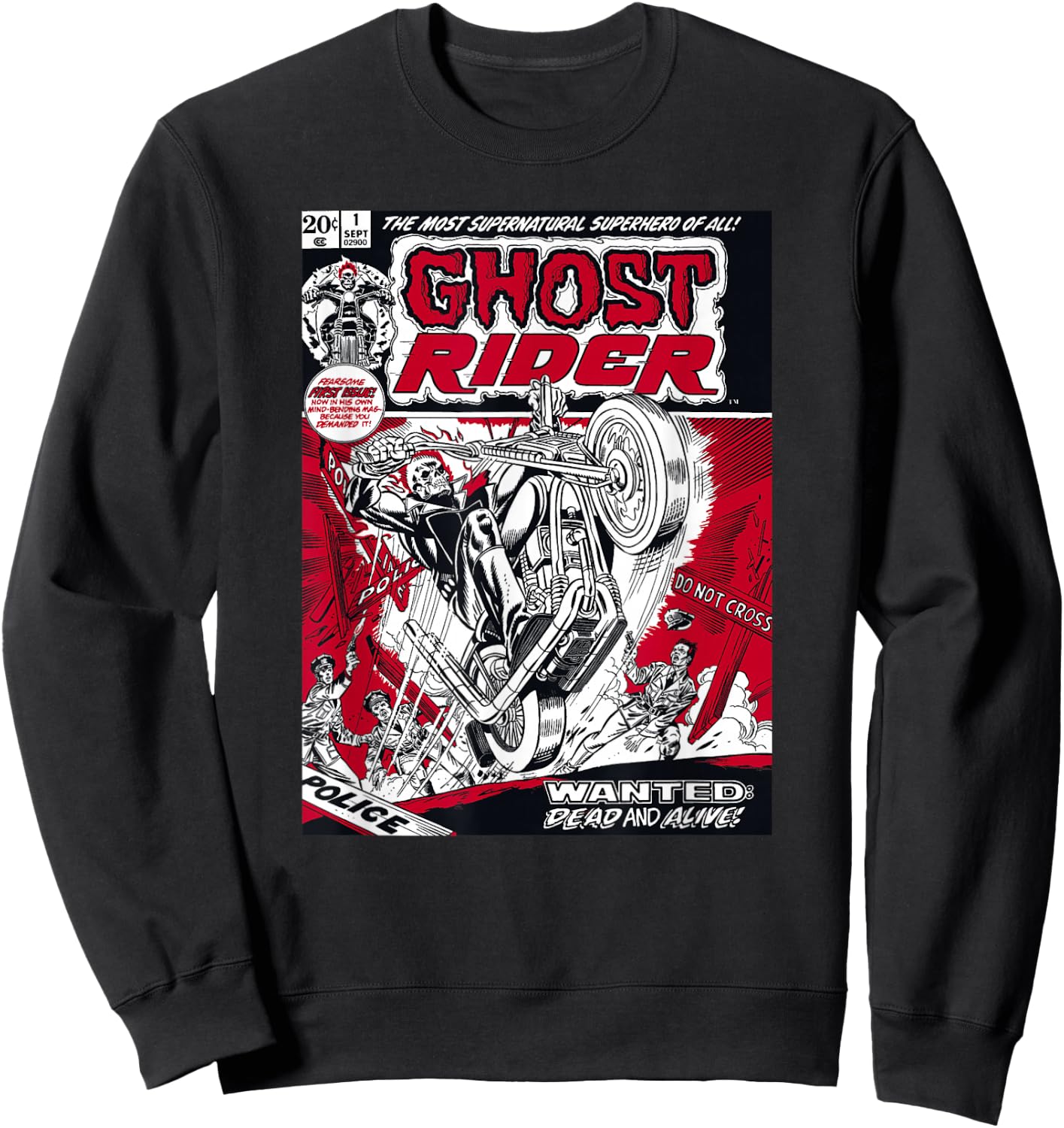 Marvel Ghost Rider Comic Book Cover Print Small Sweatshirt - Sweatshirt | Black