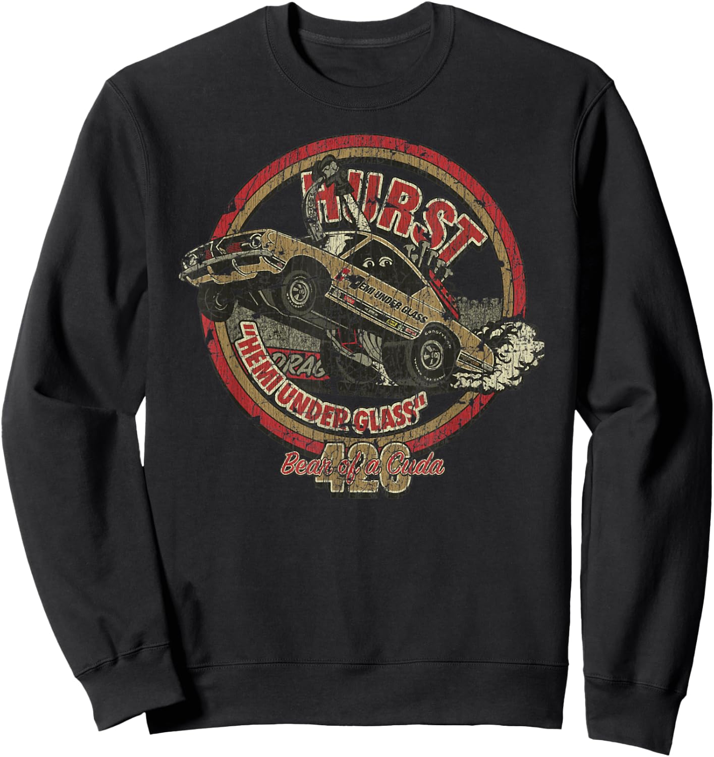 426 Hemi 'Bear of a Cuda' Barracuda , Small, Black Sweatshirt - Sweatshirt | Black