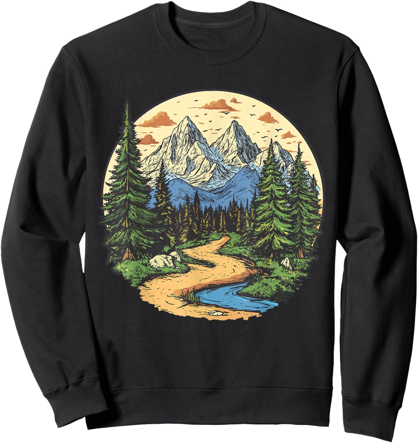 Hiking in Nature, Hiking Sweatshirt - Sweatshirt | Black