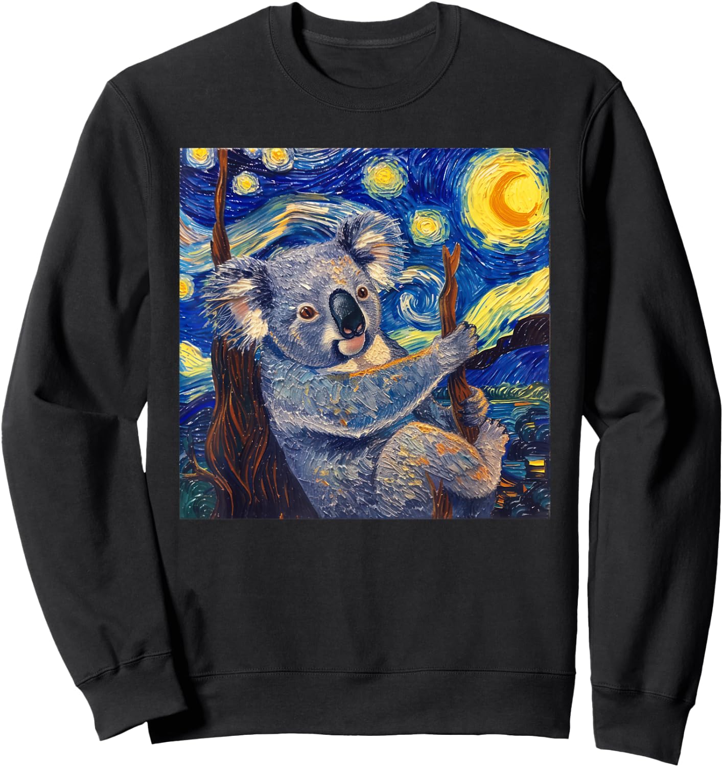 Koala Van Gogh Style Starry Night Sweatshirt - Sweatshirt | Black