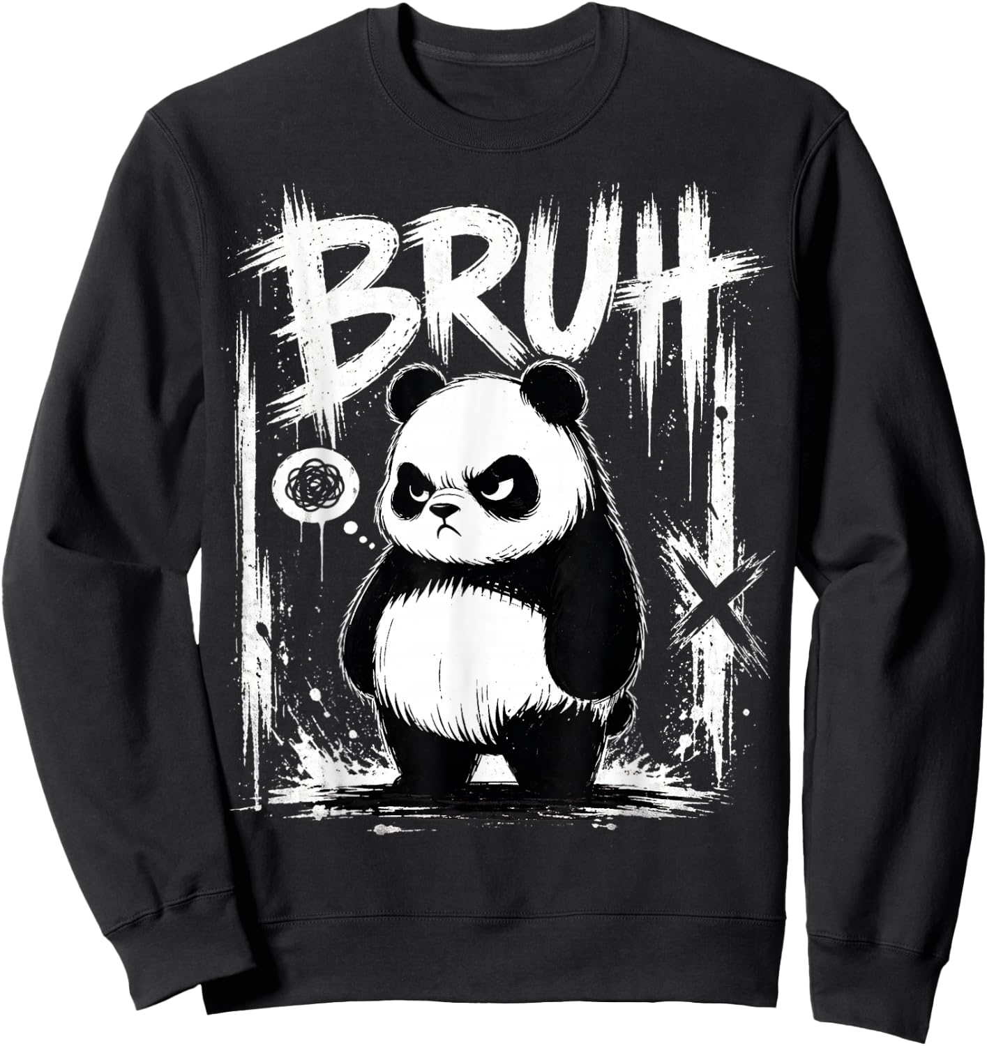 Cool Bruh Panda Funny Panda Men Women Kids Teens Animal Sweatshirt - Sweatshirt | Black