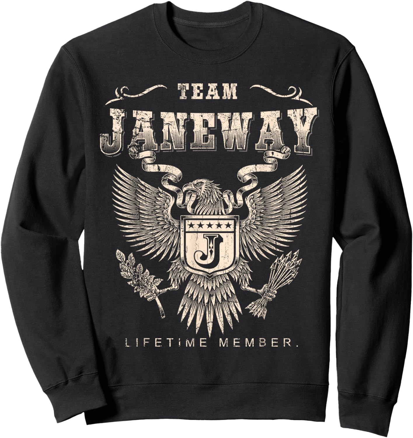 Team Janeway Lifetime Member - Janeway Name Sweatshirt - Sweatshirt | Black