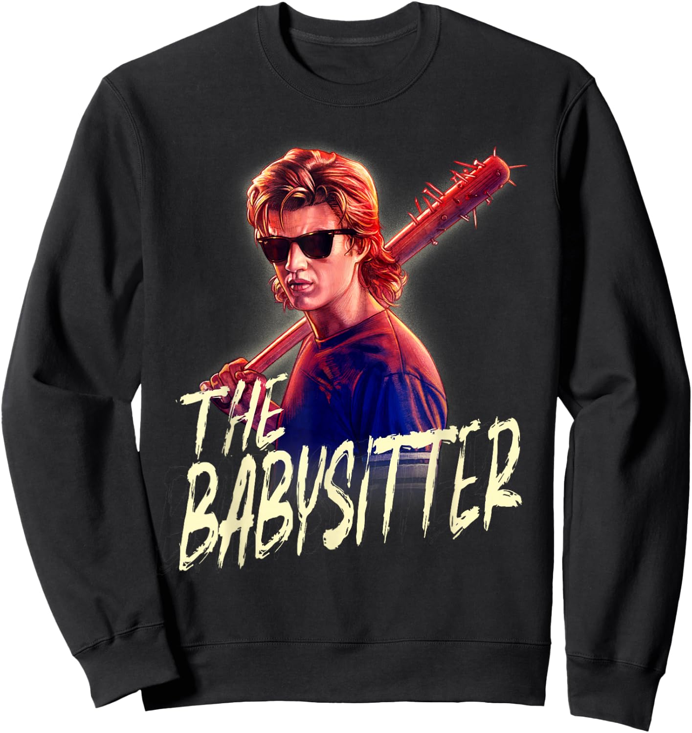 Netflix Stranger Things Steve The Babysitter Portrait Sweatshirt - Sweatshirt | Black