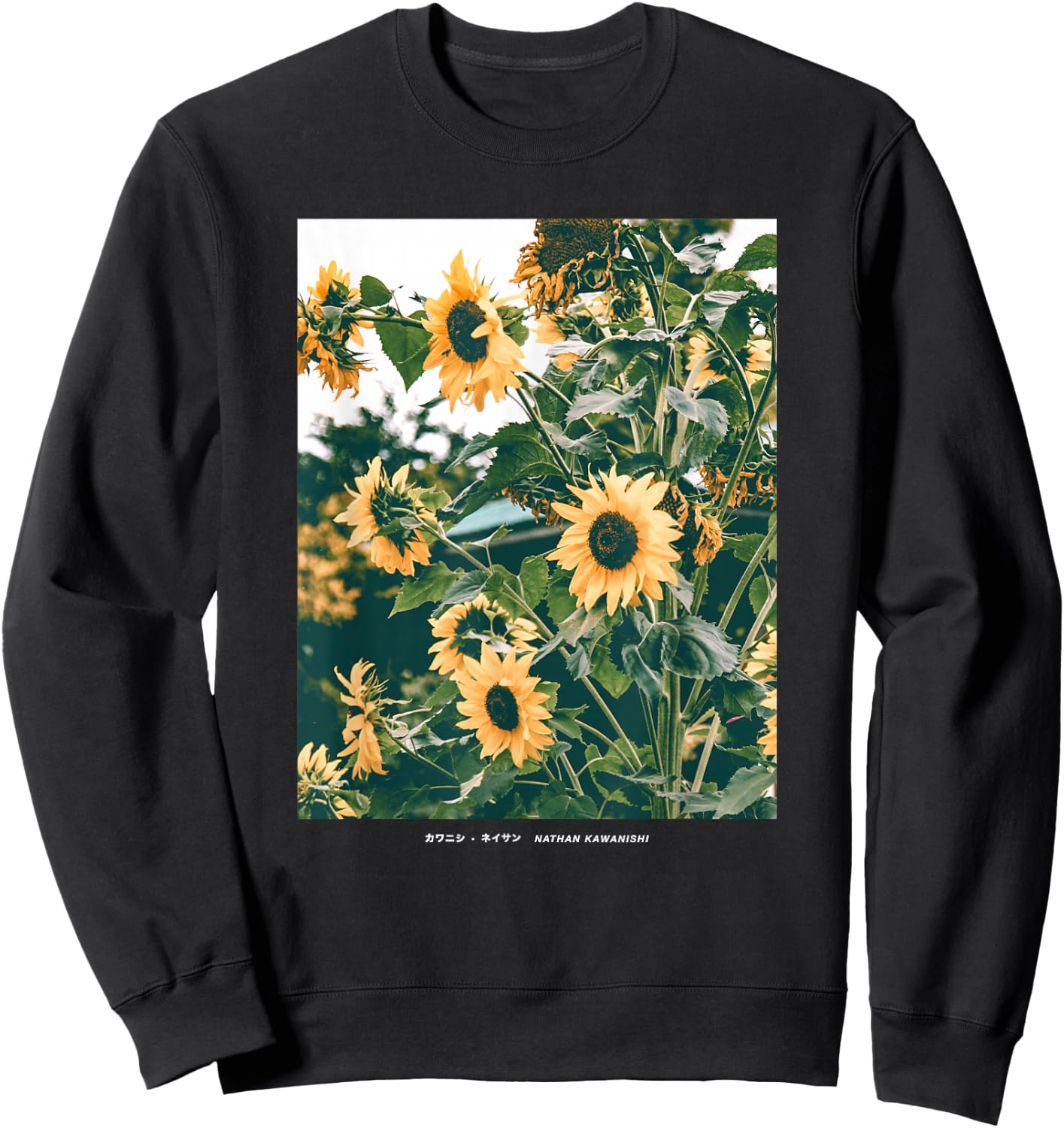 Floral Sunflower Streetwear Aesthetic Fashion Small Sweatshirt - Sweatshirt | Black