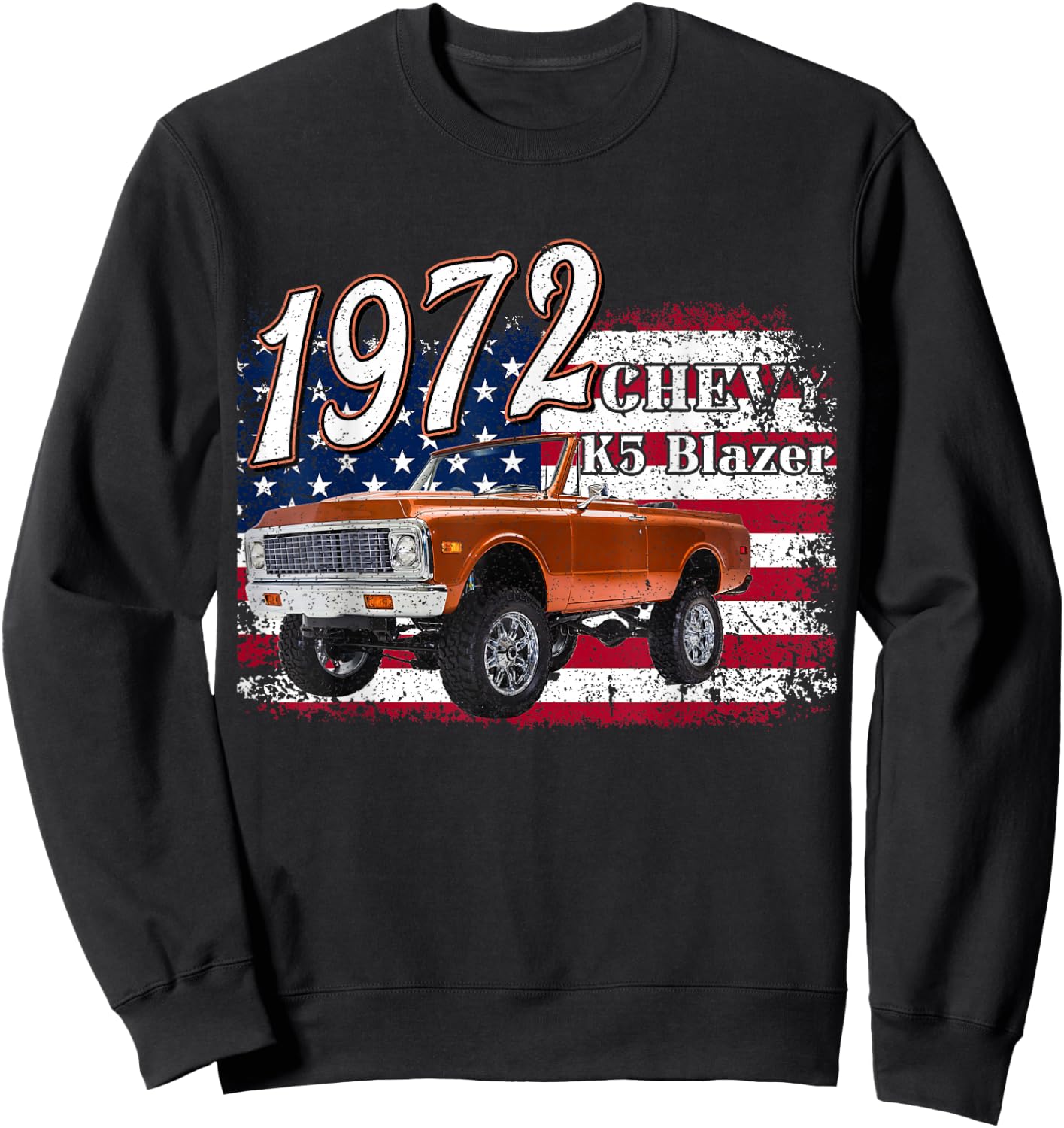 1972 72 K5 Blazer 4th Of July American Truck Sweatshirt - Sweatshirt | Black