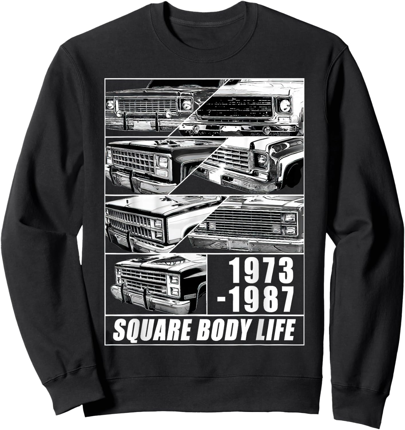 1973-1987 Square Body Truck Squarebody C10 K10 Sweatshirt - Sweatshirt | Black