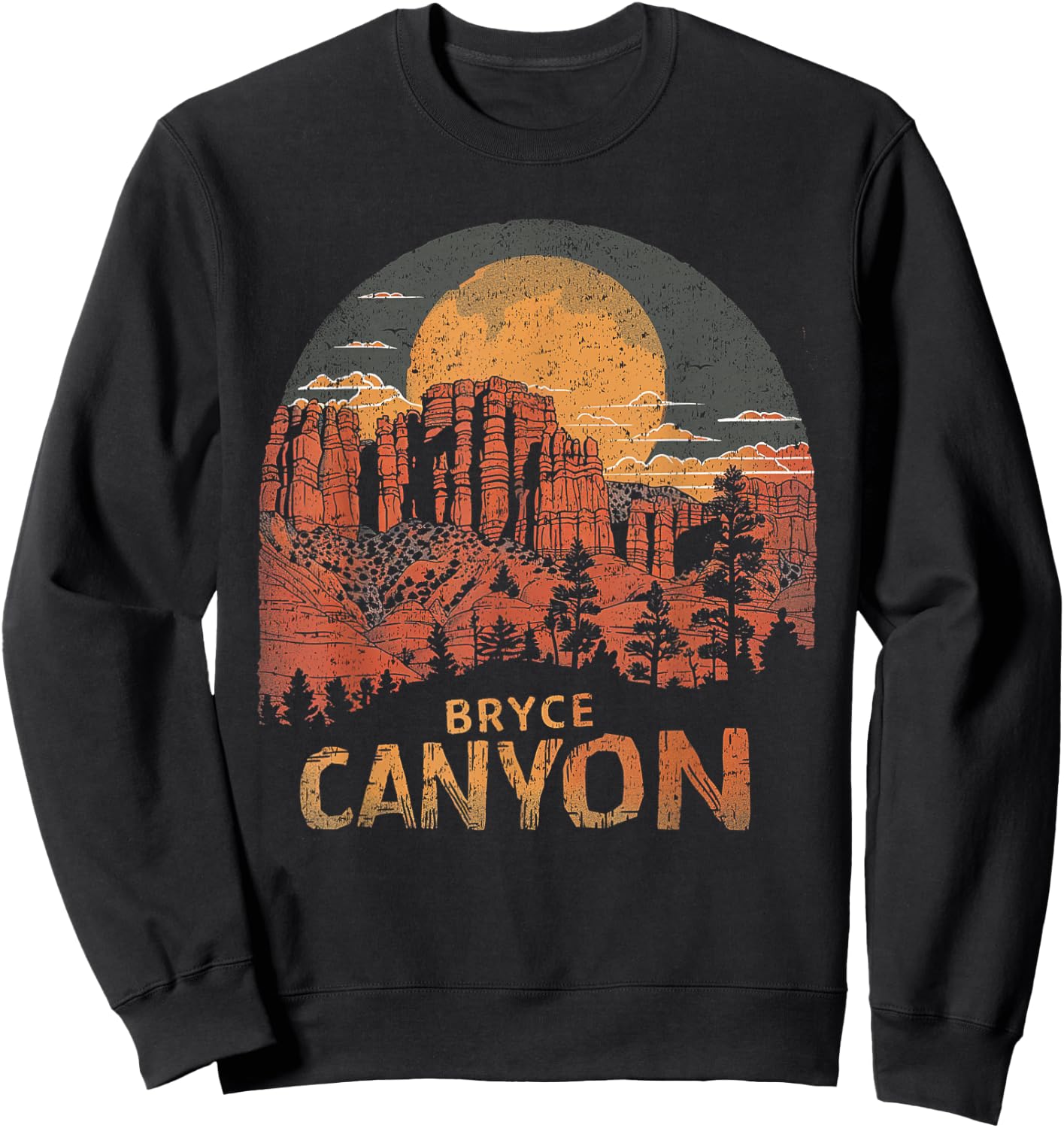 Bryce Canyon - US National Park Vintage Men Women Kids Utah Sweatshirt - Sweatshirt | Black