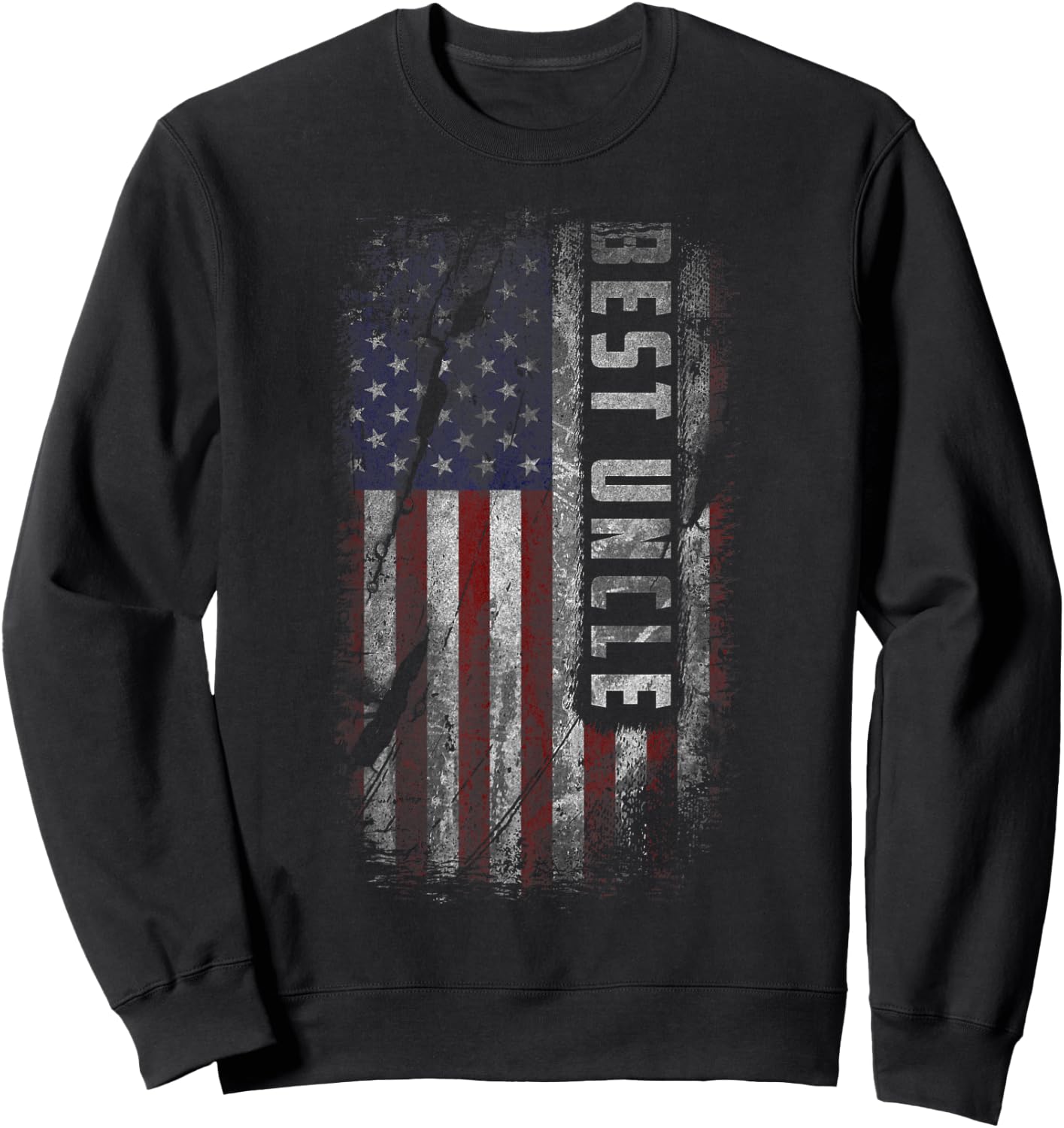 Best Uncle Patriot USA Flag Uncle Gifts from Nephew Niece Sweatshirt - Sweatshirt | Black