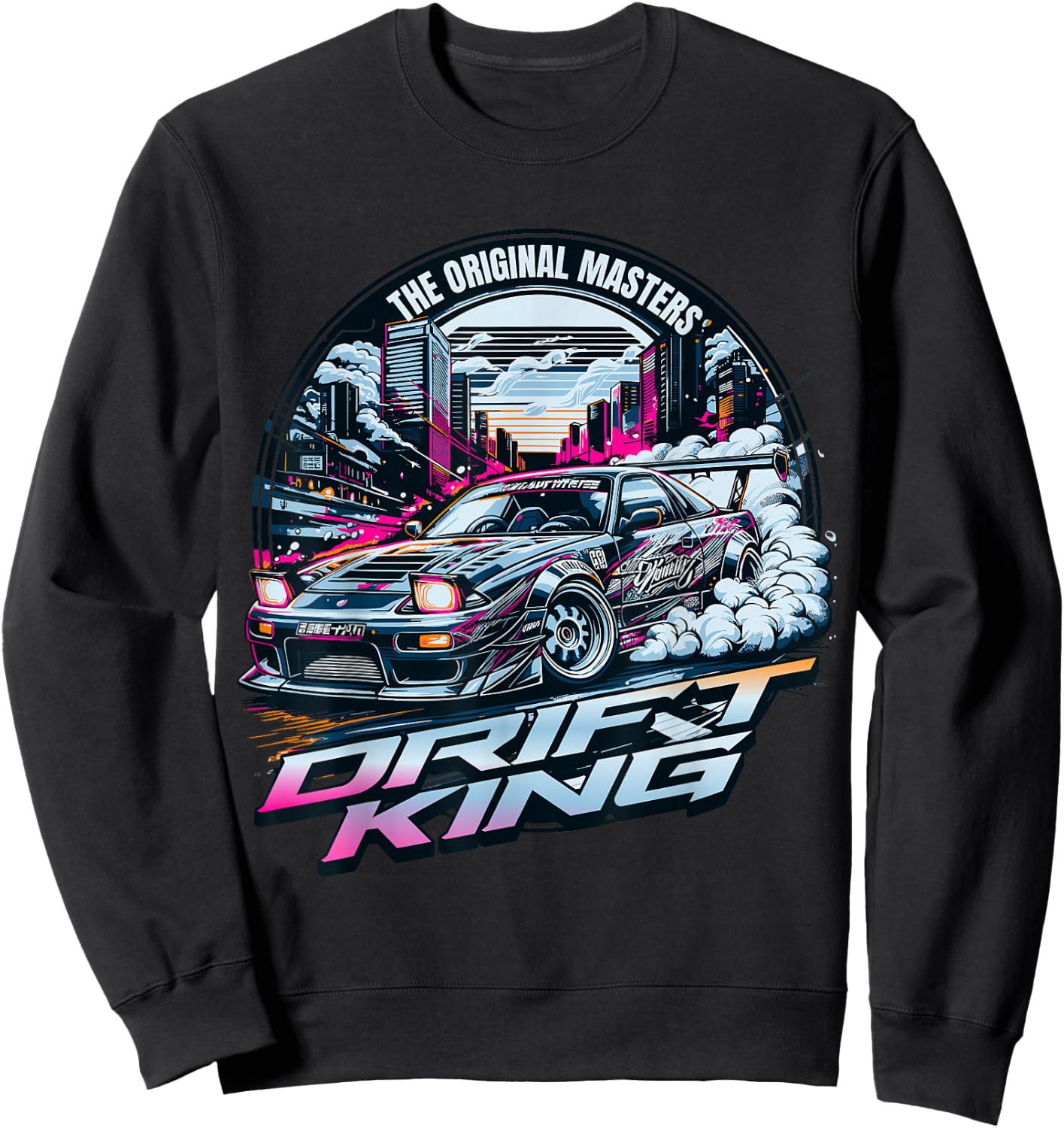 Cool Racing Vintage Japanese JDM Tokyo Japan Drift Race Car Sweatshirt - Sweatshirt | Black