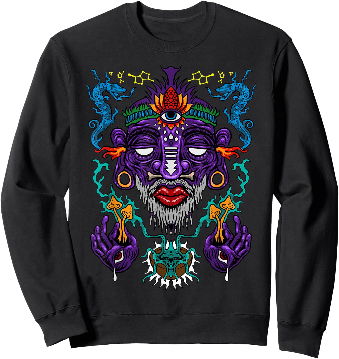 Colorful Witch Doctor | Psychedelic Shaman | Medicine Men Sweatshirt - Sweatshirt | Black