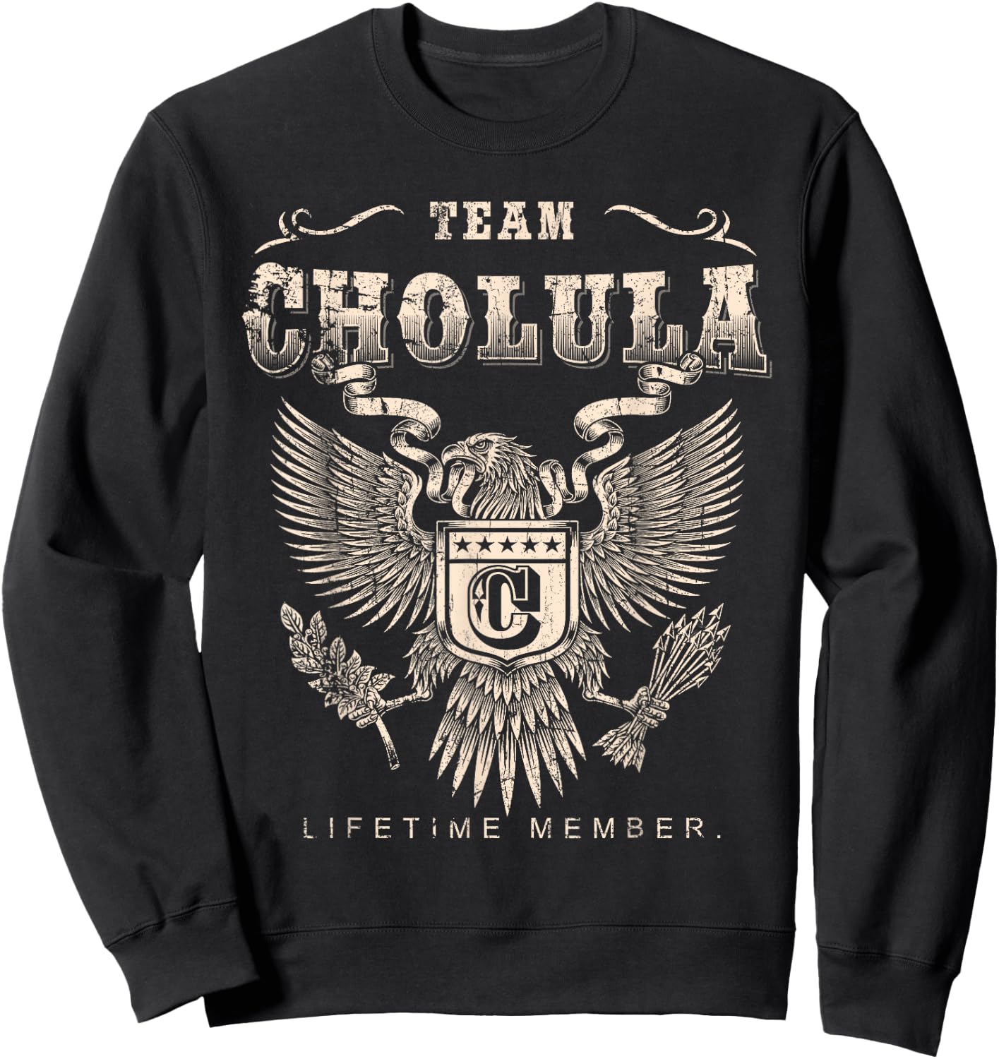 Team Cholula Lifetime Member - Cholula Name Sweatshirt - Sweatshirt | Black