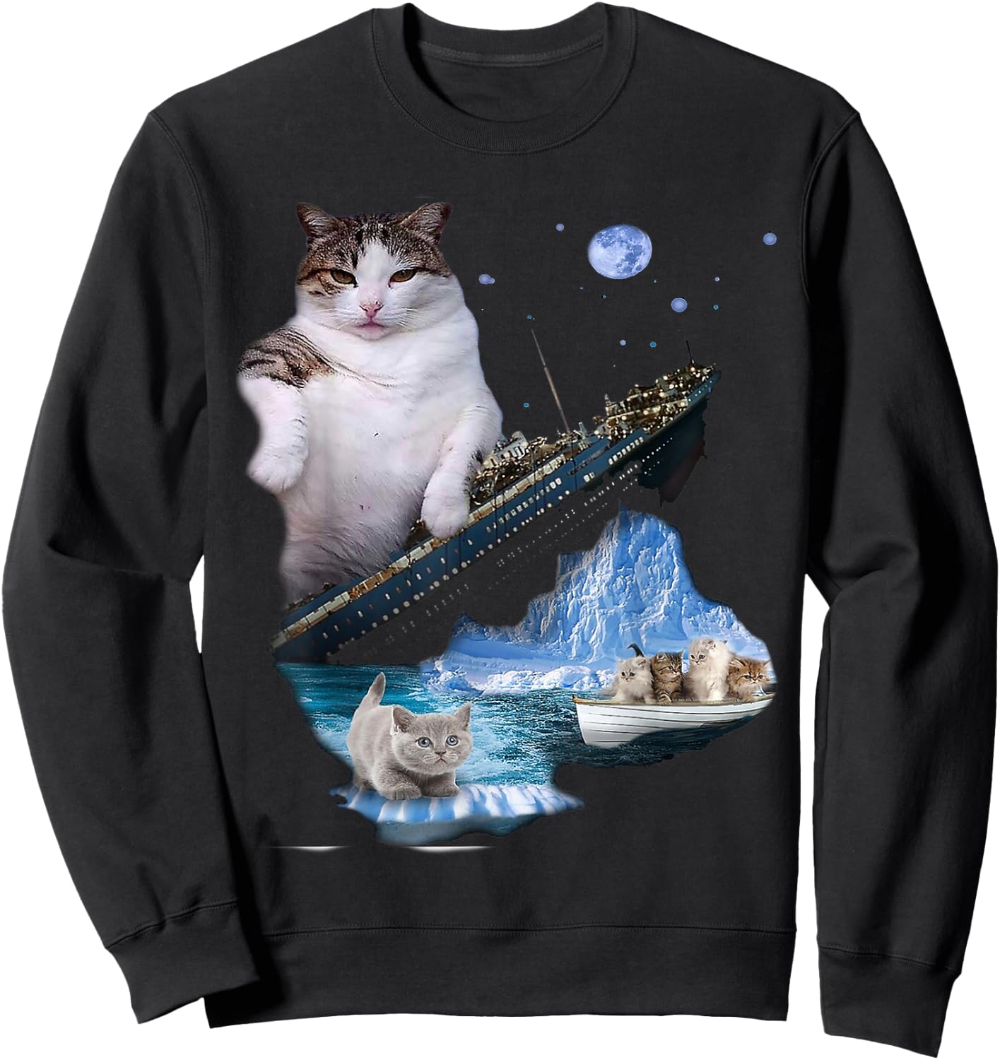 Titanic Cats Sweatshirt - Sweatshirt | Black