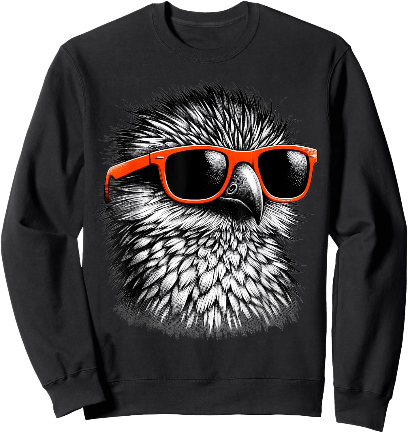 Cool Potoo Bird Wearing Sunglasses Graphic Art Sweatshirt - Sweatshirt | Black