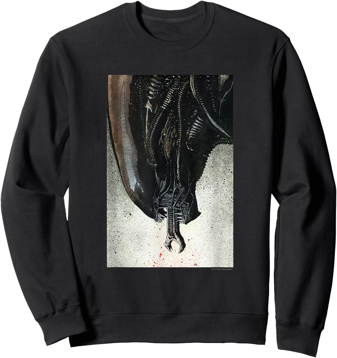 Aliens Iconic Xenomorph Big Head Paint Splatter Big Portrait Sweatshirt - Sweatshirt | Black