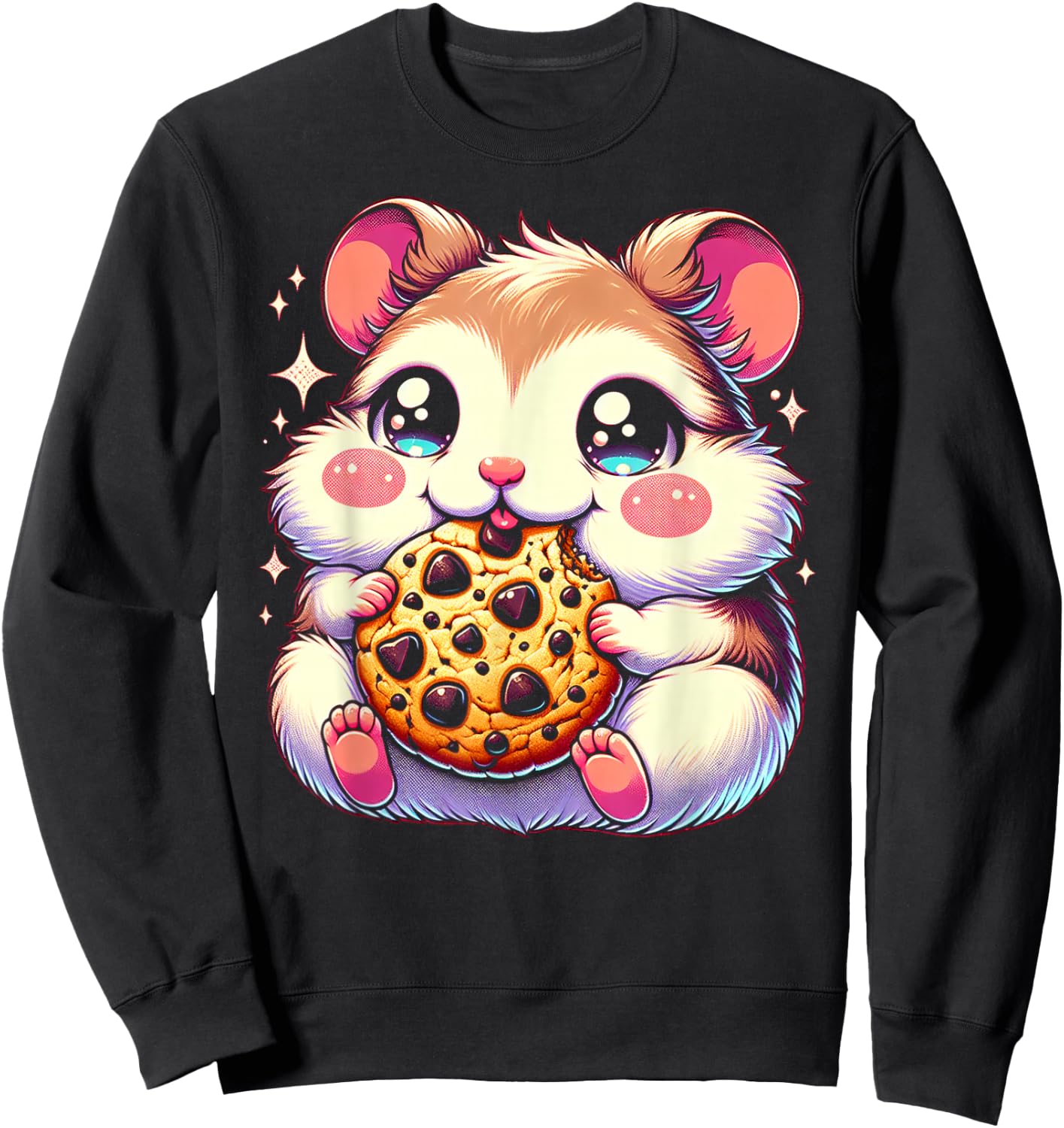 Pet Bliss Designs Delightful Kawaii Hamster Sweatshirt - Sweatshirt | Black