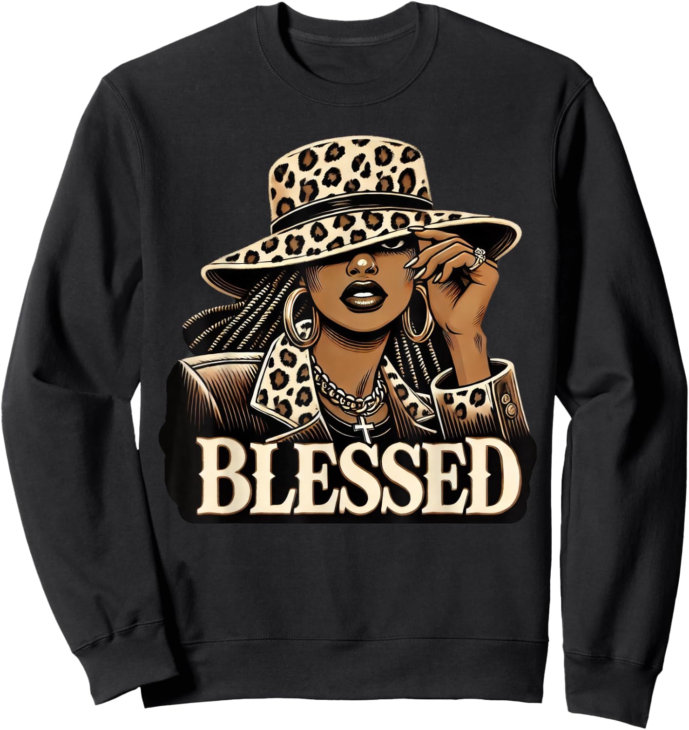 Blessed Black Cowgirl Western Swag African Christian Woman Sweatshirt - Sweatshirt | Black