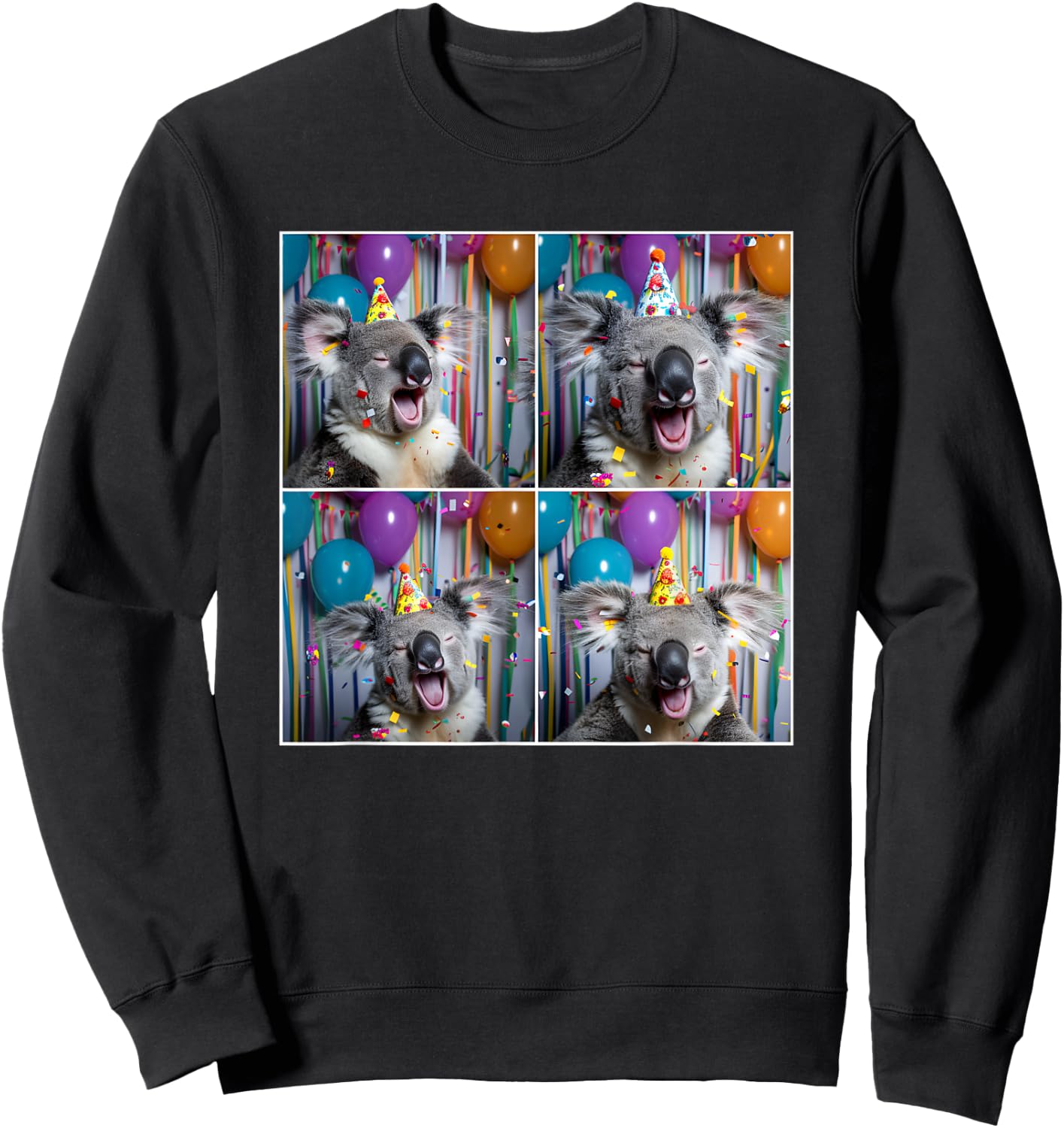 Koala Lover Zoo Animal Party Cute Colorful Koala Birthday Sweatshirt - Sweatshirt | Black