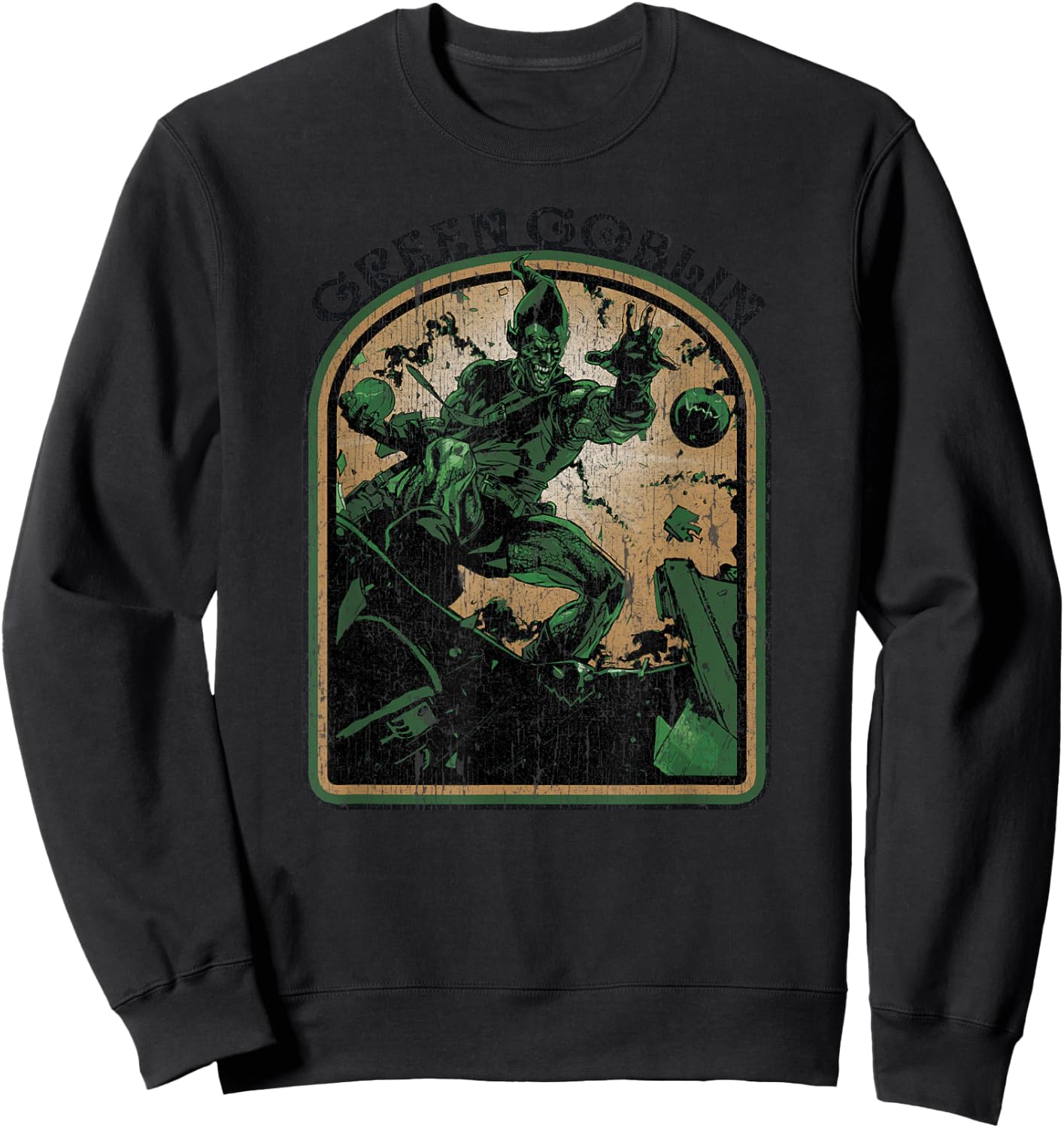 Marvel Comics Retro Green Goblin Vintage Villain Sweatshirt - Sweatshirt | Black
