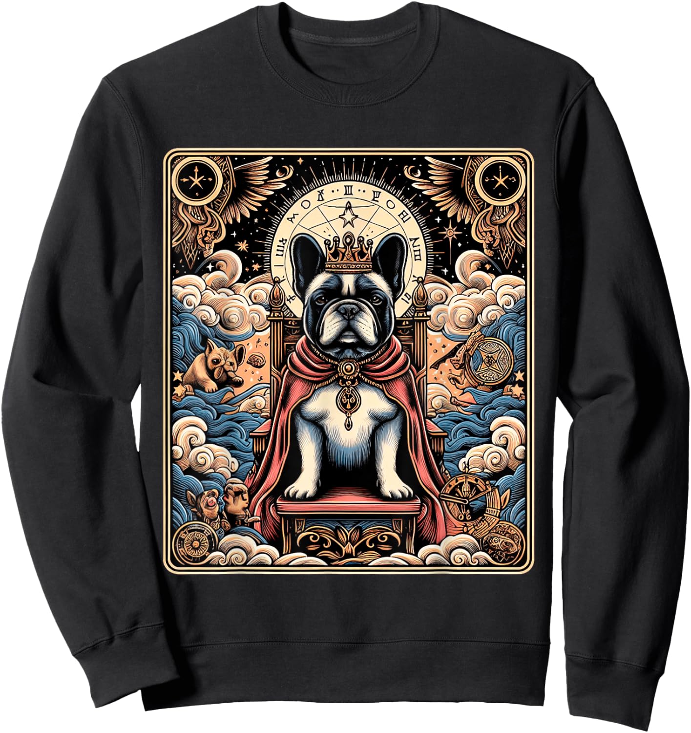 French Bulldog tarot card Women Sweatshirt - Sweatshirt | Black