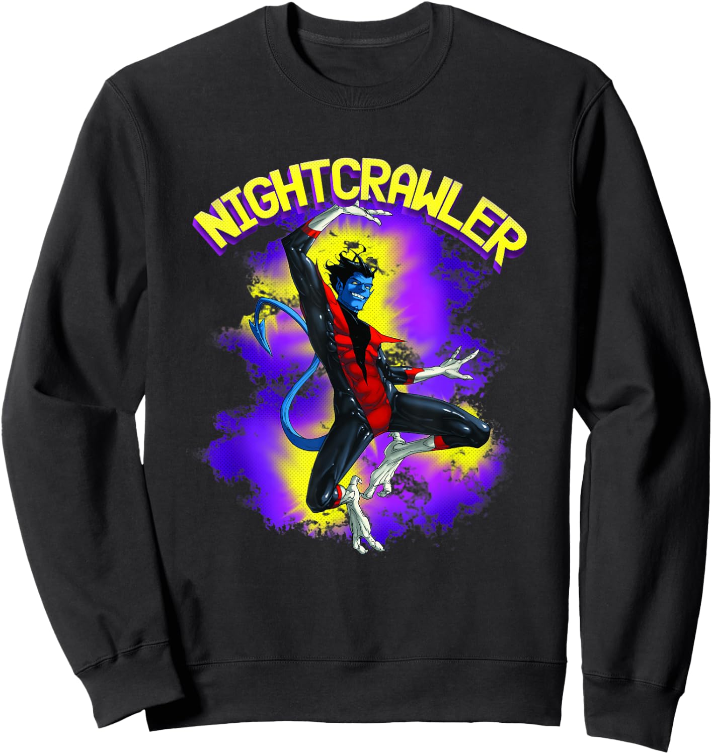 Marvel X-Men Nightcrawler Epic Leap Retro Logo Sweatshirt - Sweatshirt | Black