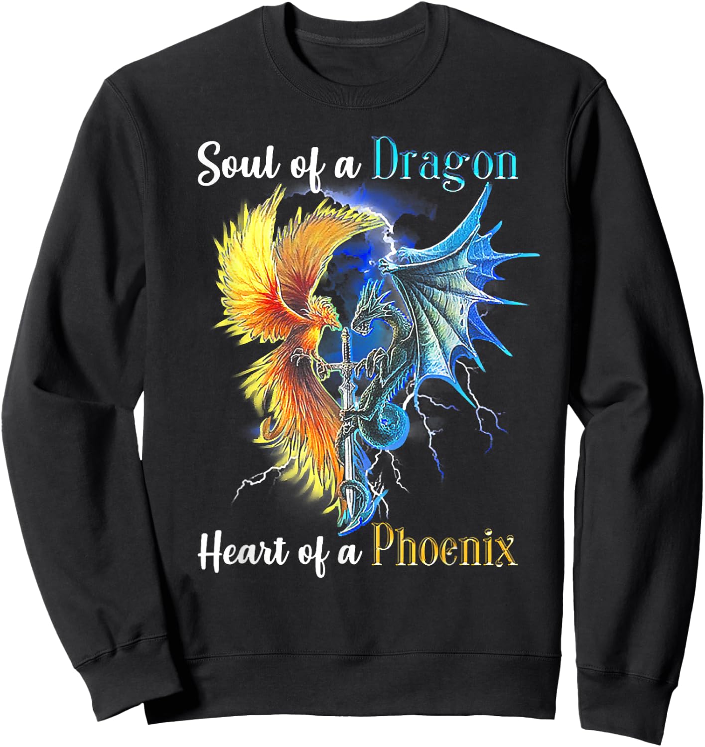 Soul Of A Dragon Heart Of A Phoenix Sweatshirt - Sweatshirt | Black