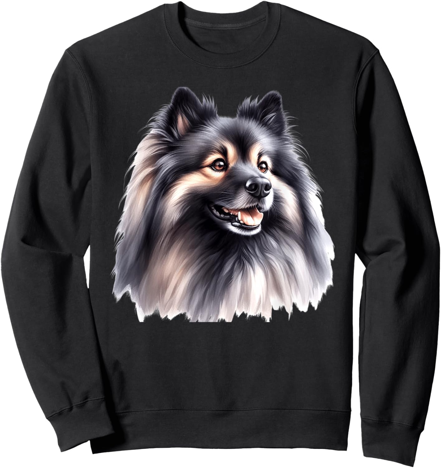 Keeshond Dog Puppy Portrait Sweatshirt - Sweatshirt | Black