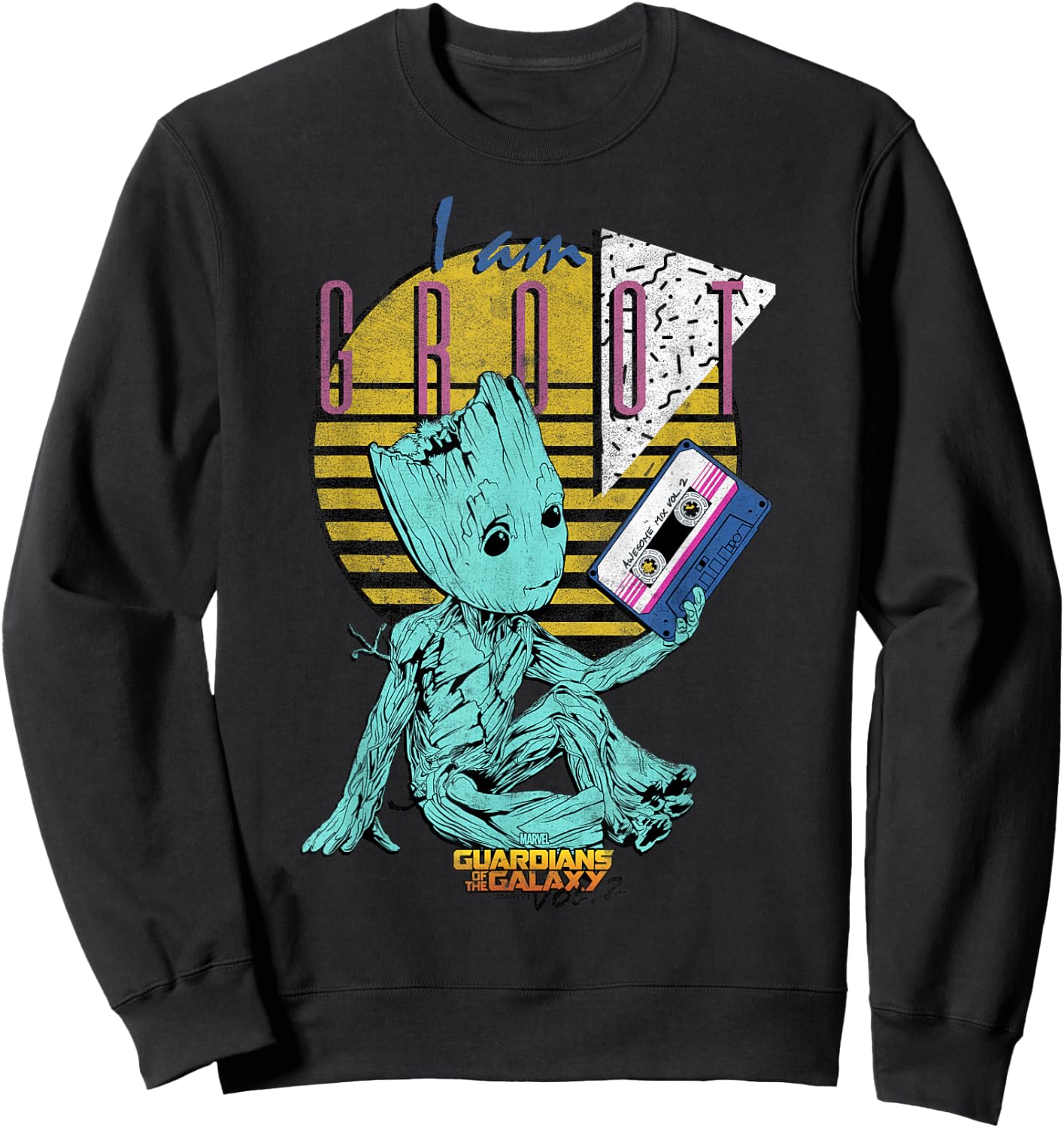 Marvel Guardians of The Galaxy Vol 2 Baby Groot Retro 90's Sweatshirt - Sweatshirt | Black