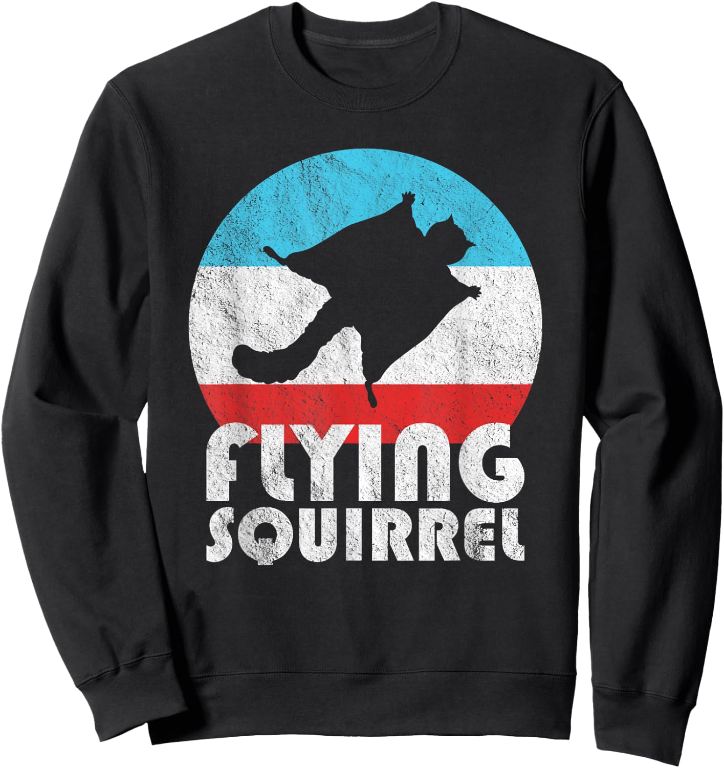 Flying Squirrel Vintage Retro Silhouette Gift Sweatshirt - Sweatshirt | Black