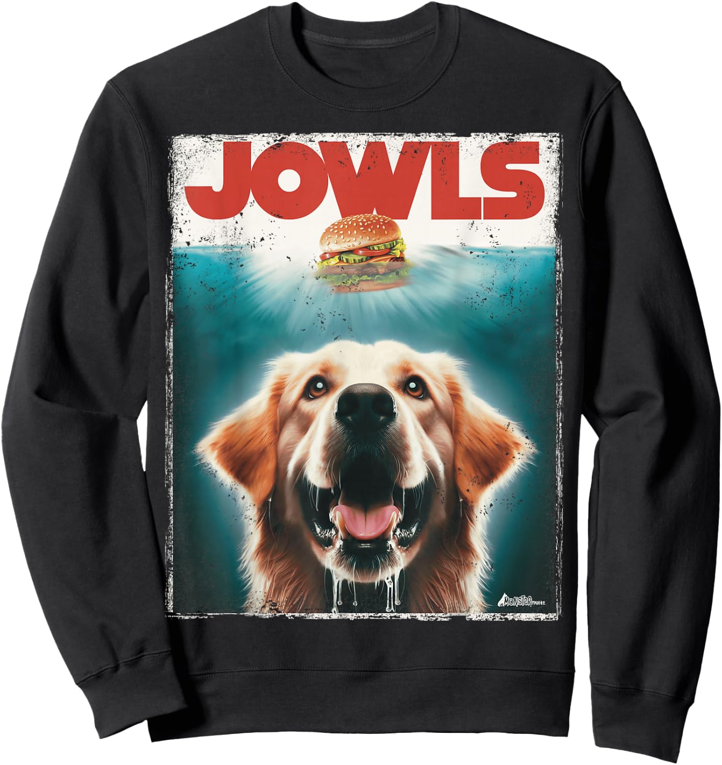 Light Golden Retriever Jowls Top, Paws Cream Lab Dog Mom Dad Sweatshirt - Sweatshirt | Black