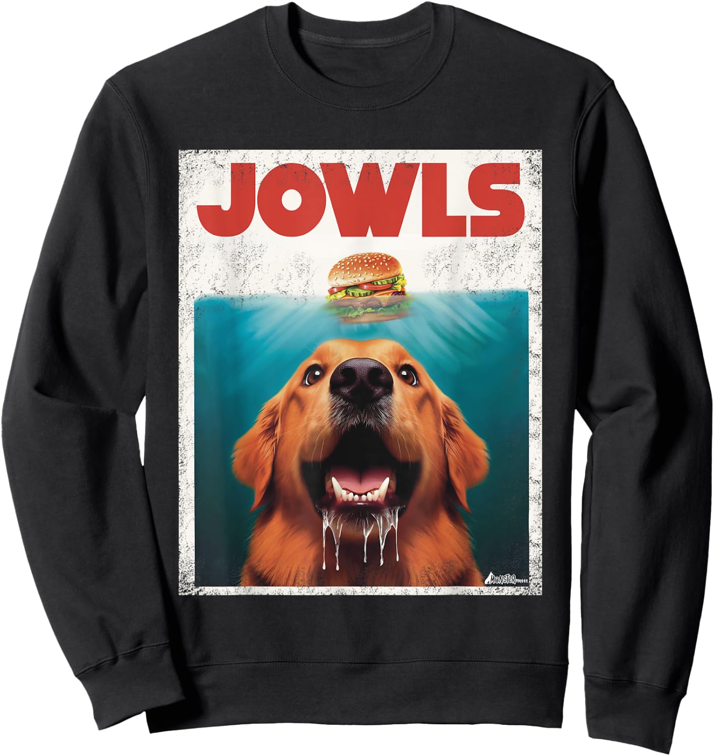 Funny Golden Retriever Rusty Goldie Jowls, Burger Dog Mom Sweatshirt - Sweatshirt | Black
