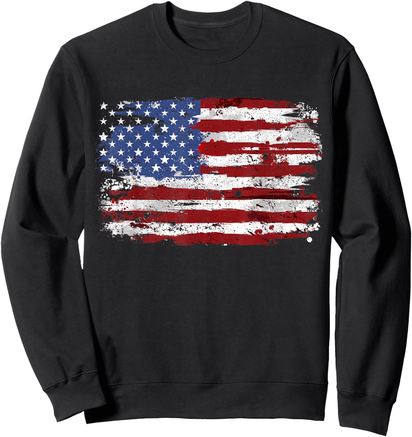 American Flag USA United States of America US 4th of July Sweatshirt - Sweatshirt | Black