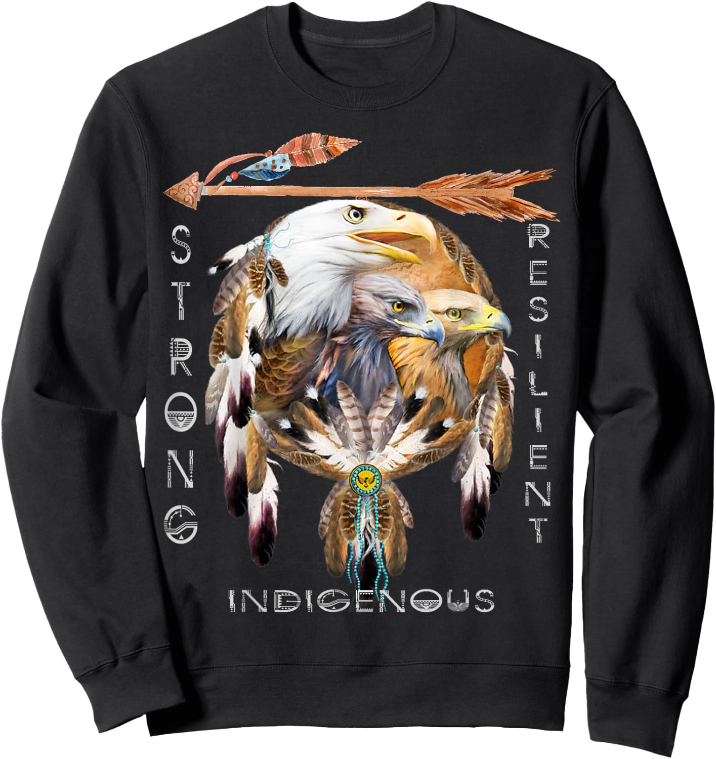 Native American Indian Tribal Art Sweatshirt - Sweatshirt | Black