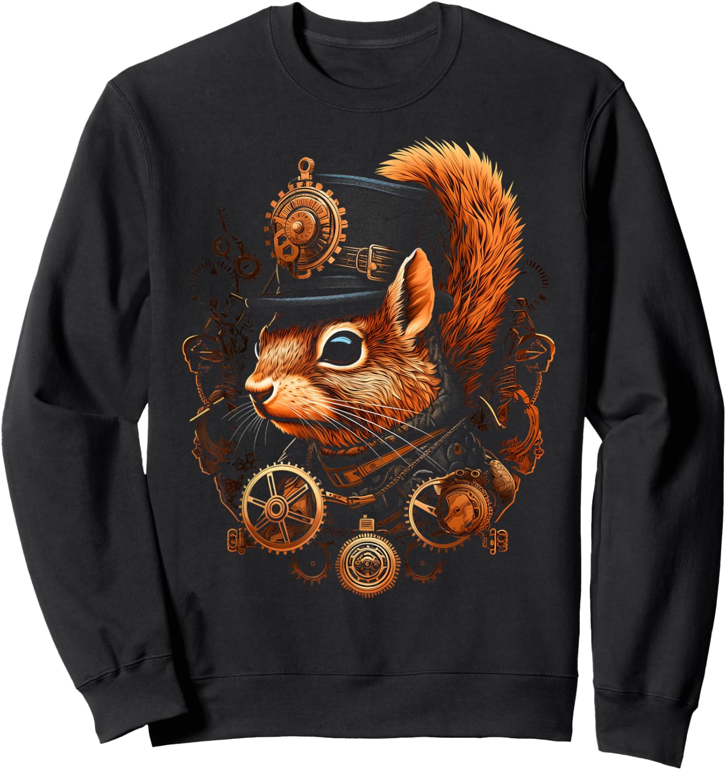 Squirrel Steam Punk Funny Animal Steampunk Squirrel Lover Sweatshirt - Sweatshirt | Black