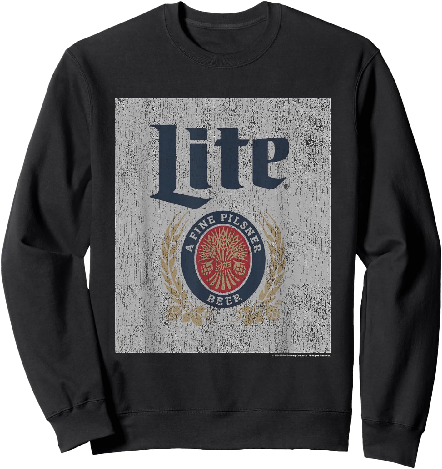 Miller Lite Light Fine Pilsner Vintage Classic Label Sweatshirt - Sweatshirt | Black