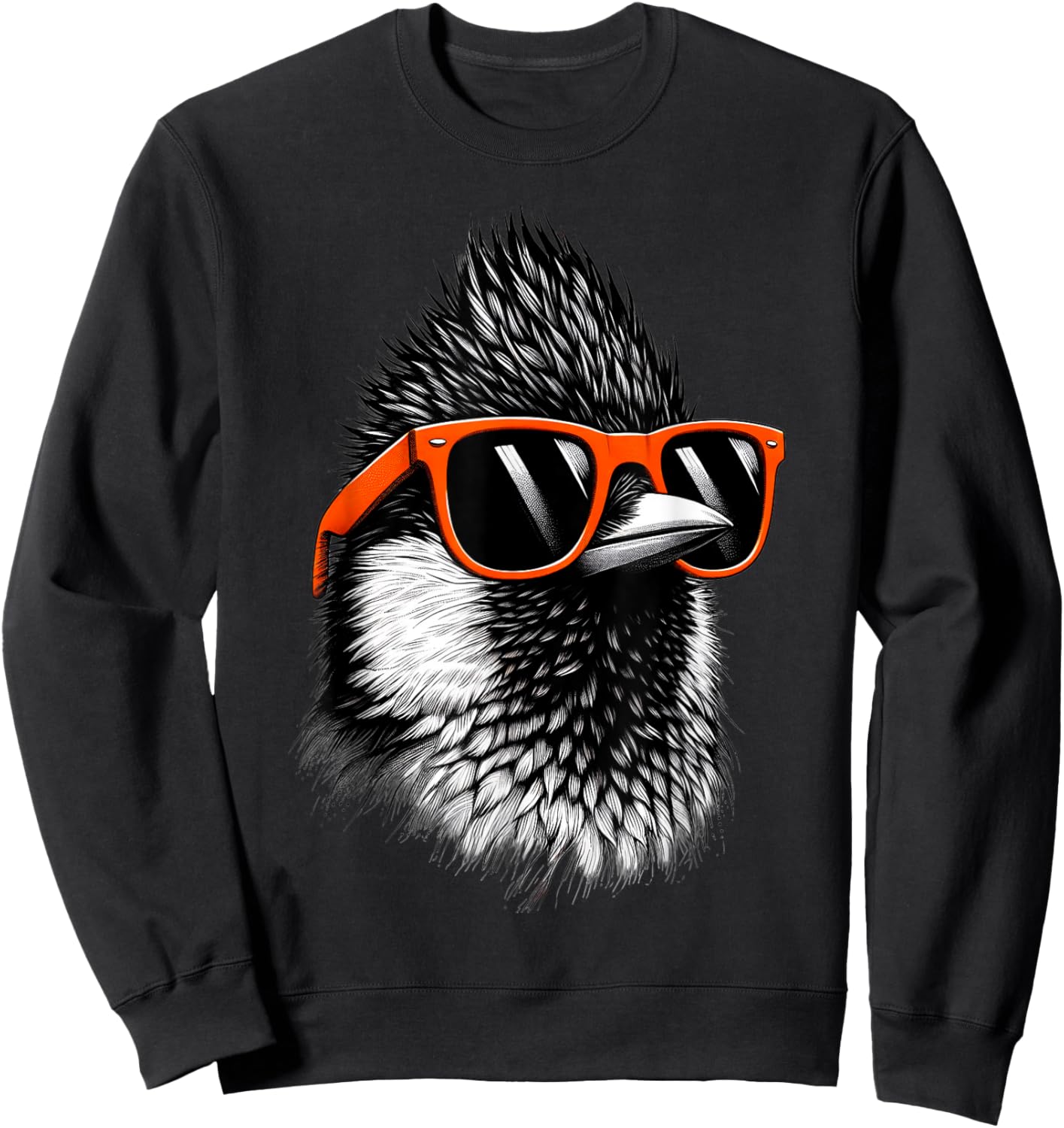 Cool Oriole Bird Wearing Sunglasses Graphic Art Sweatshirt - Sweatshirt | Black