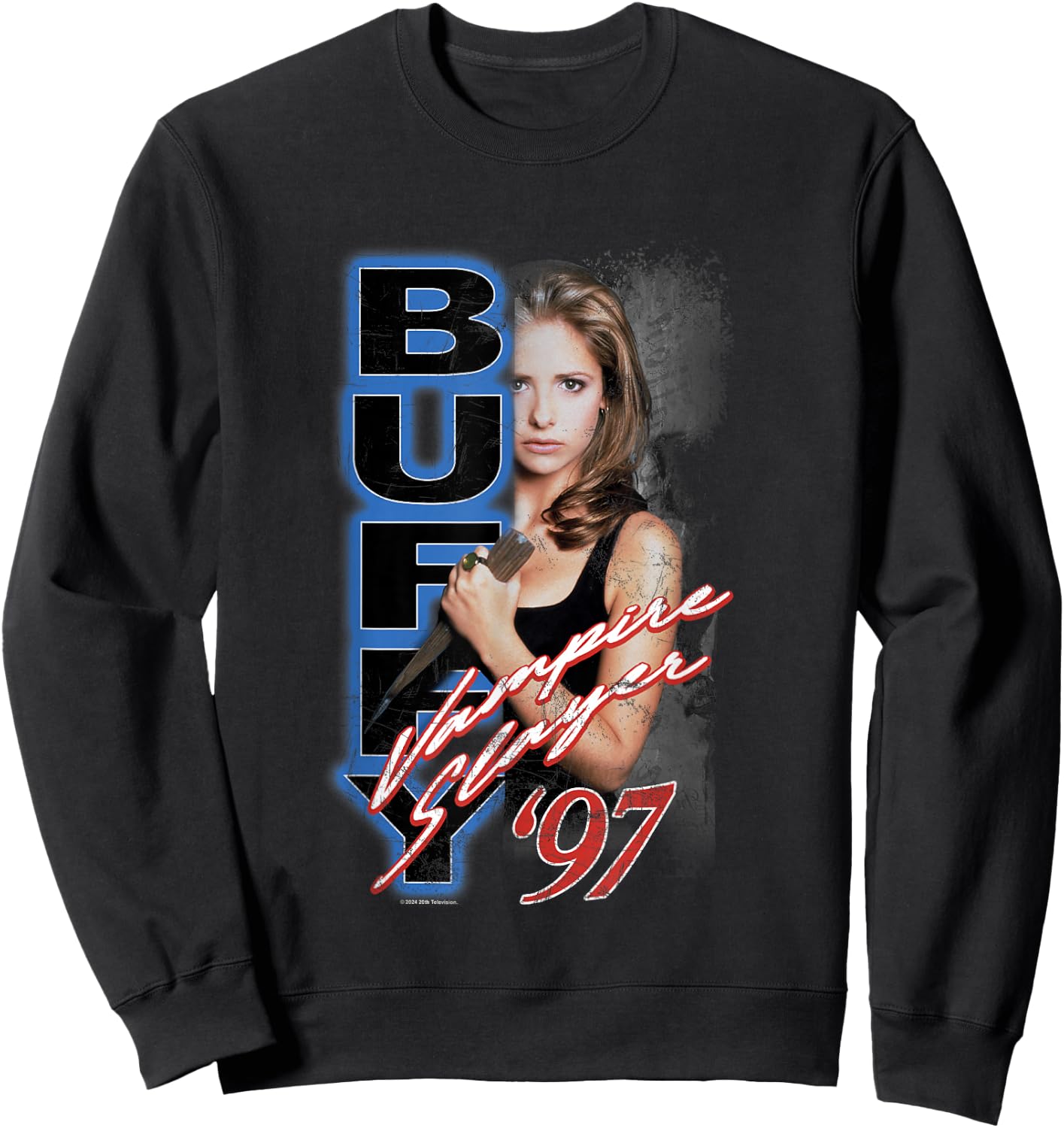 Buffy The Vampire Slayer Vintage '97 Split Buffy Portrait Sweatshirt - Sweatshirt | Black