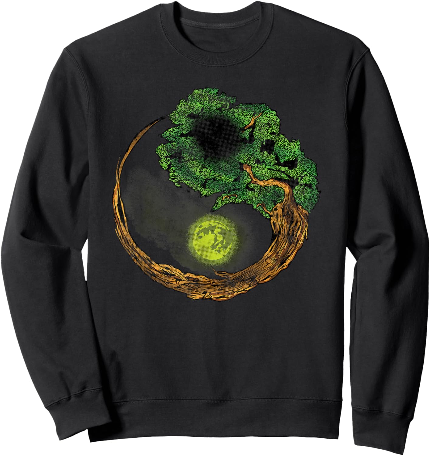 Yin Yang Bonsai Tree Japanese Buddhist Zen Sweatshirt - Sweatshirt | Black