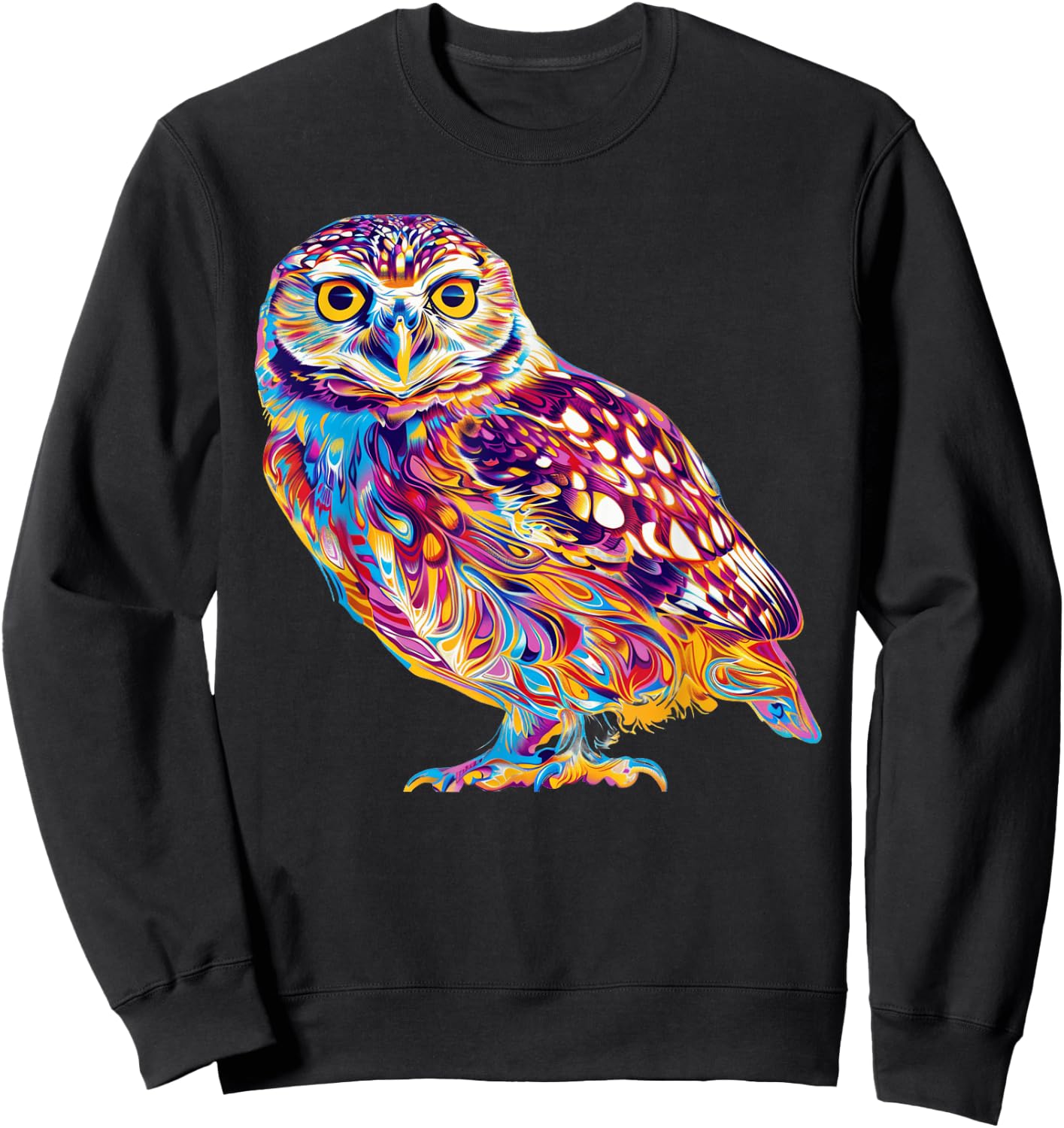 Burrowing Owl Psychedelic Sweatshirt - Sweatshirt | Black