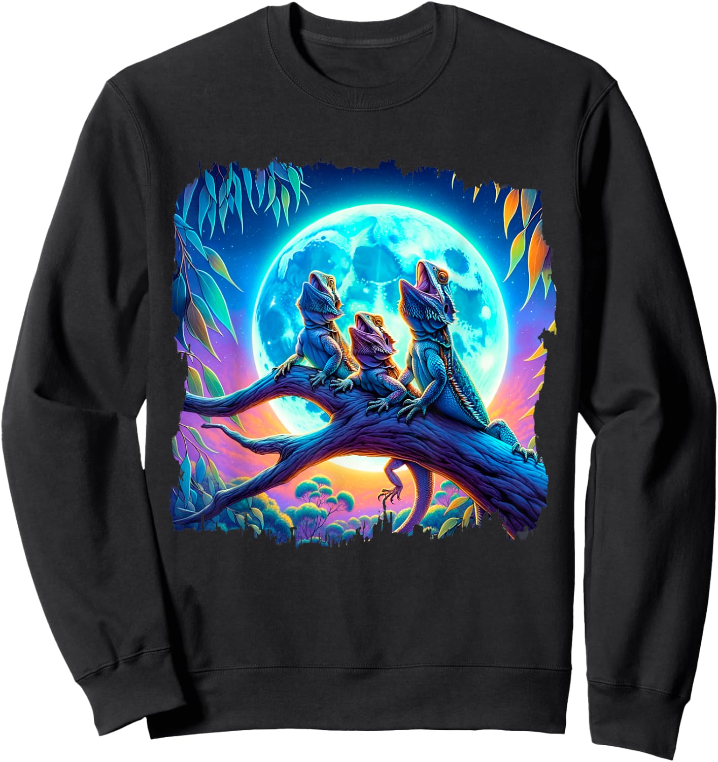 Bearded Dragons Howl At Moon Bearded Dragons Owner Sweatshirt - Sweatshirt | Black