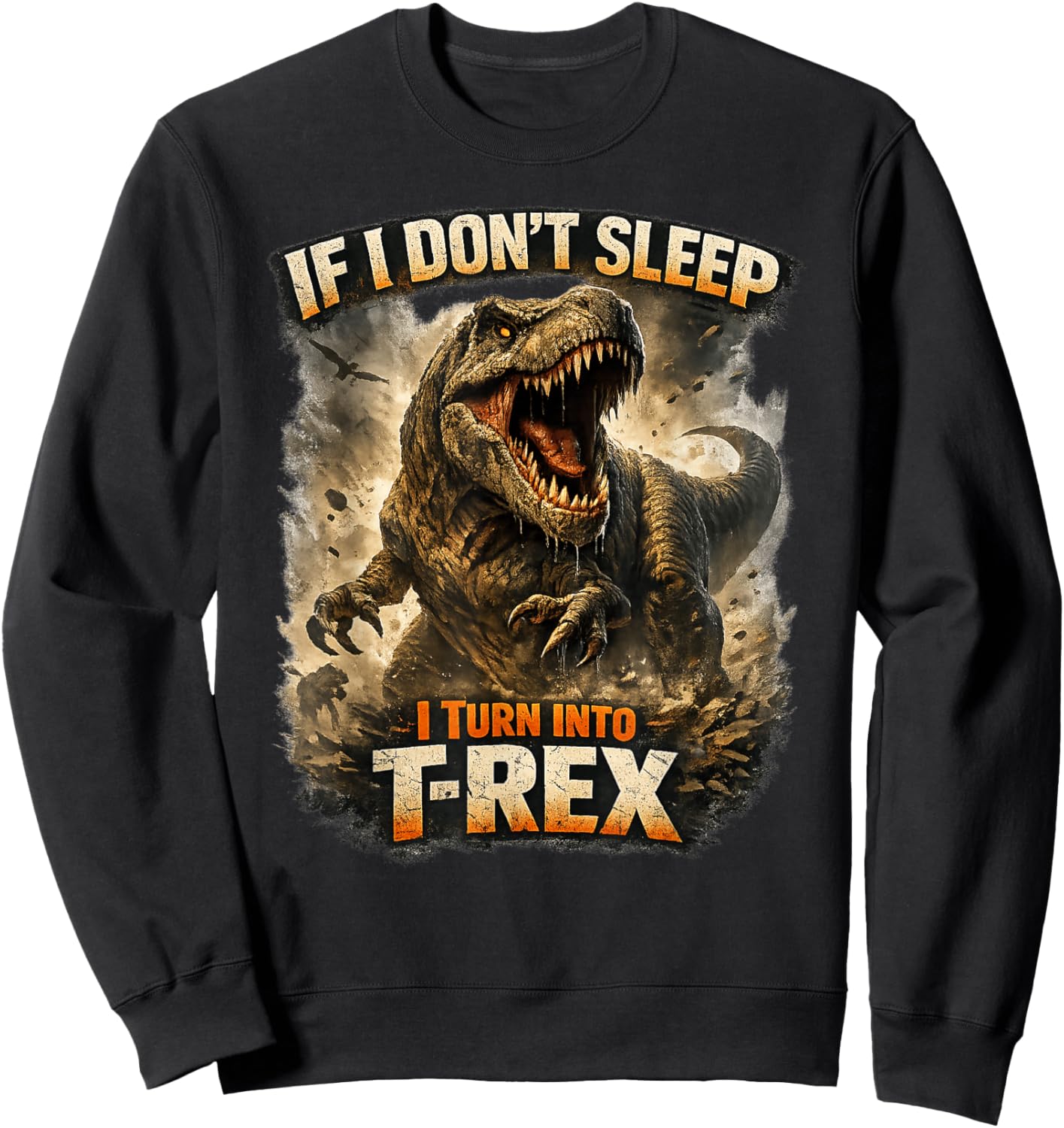 Dinosaure T Rex Amusant pour Enfants et Adultes Sweatshirt - Sweatshirt | Black