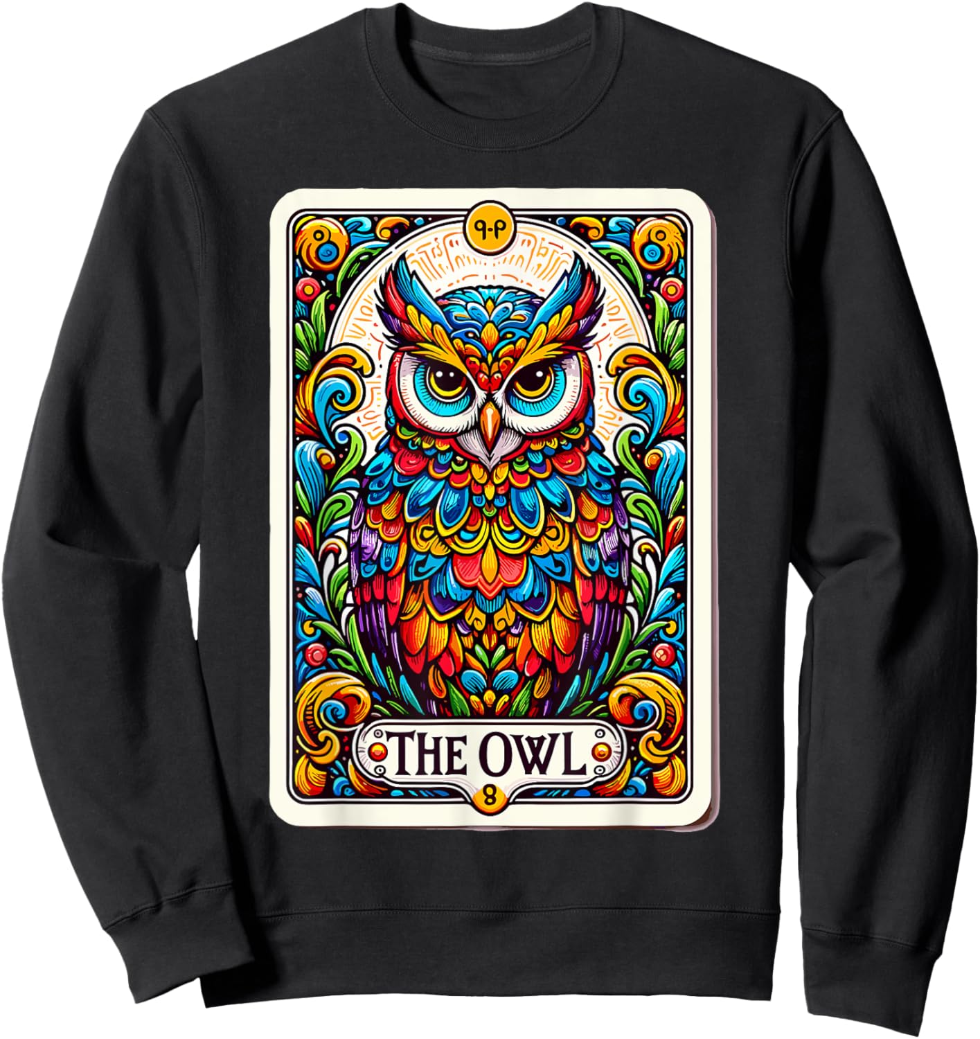 Psychic Tarot Card Owl Lover Shirt Mystic Owl Sweatshirt - Sweatshirt | Black