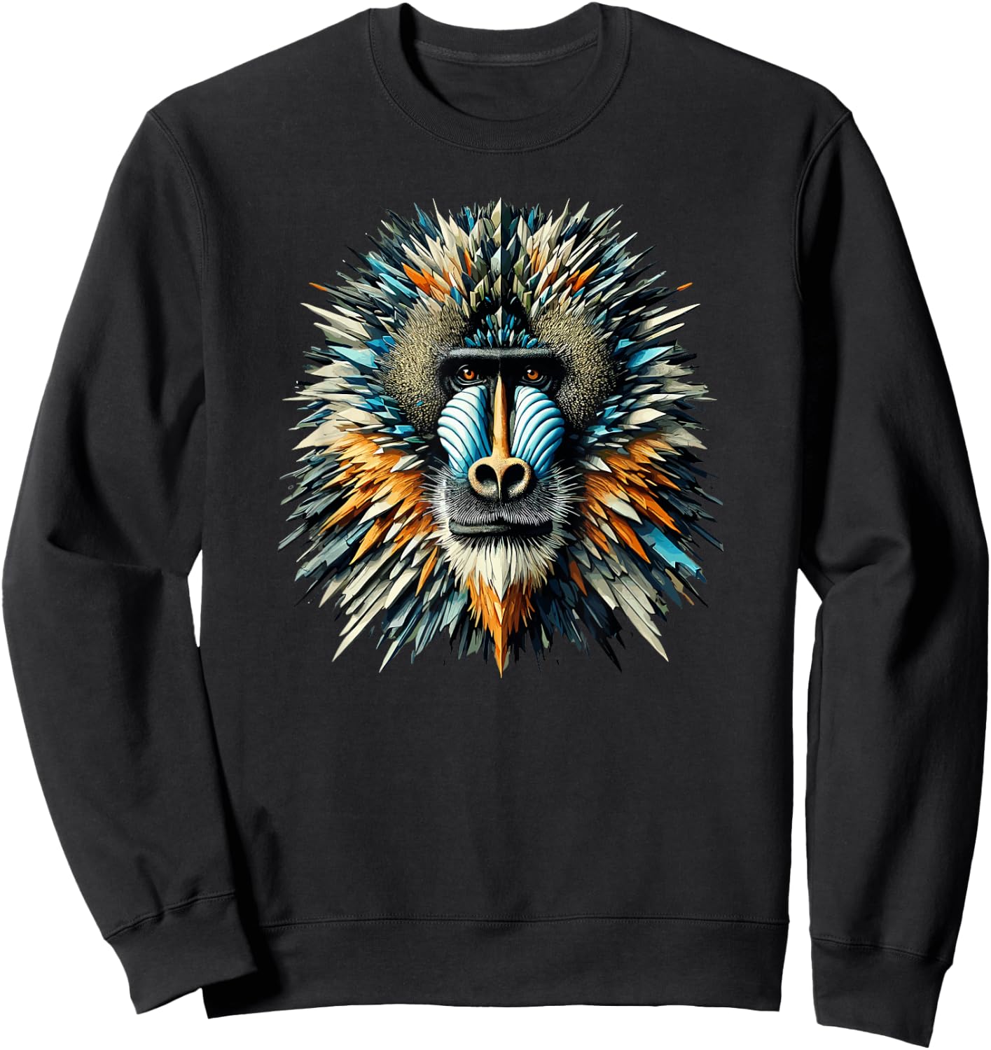 Polygon Art Mandrill Mandrills Sweatshirt - Sweatshirt | Black