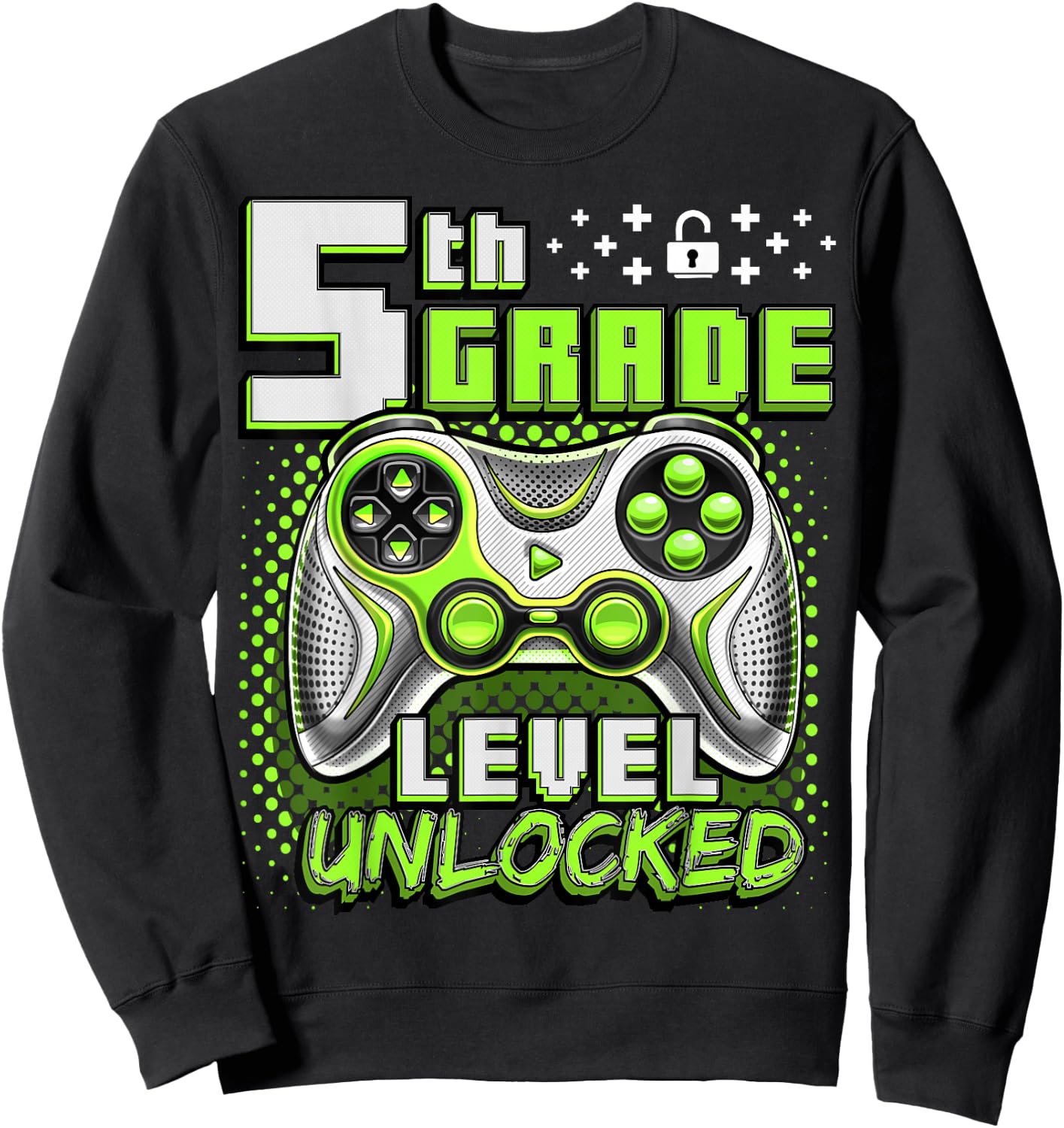 Back to School 5th Grade Boys Gamer First Day School Level Sweatshirt - Sweatshirt | Black