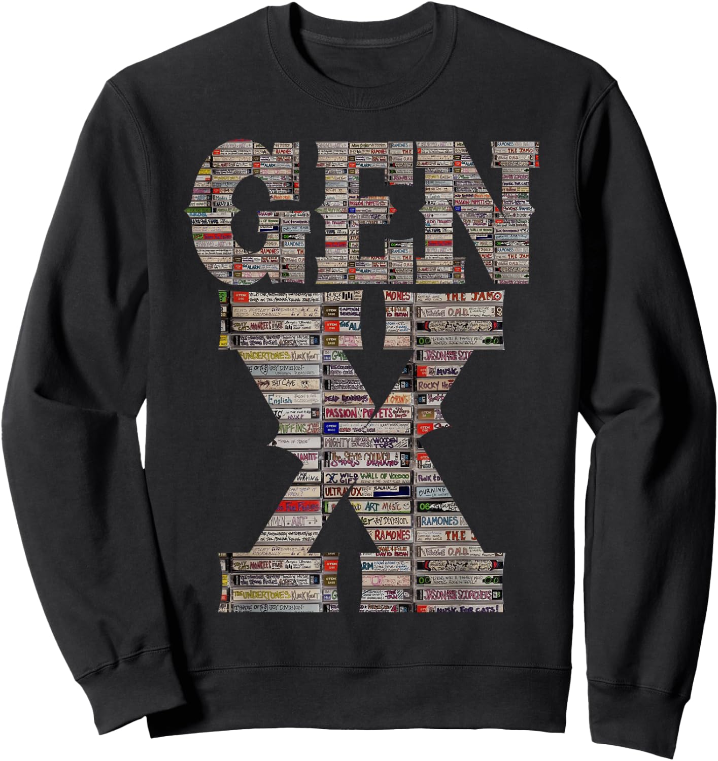Gen X 80’s Rock Cassettes Vintage Retro Design Women Sweatshirt - Sweatshirt | Black